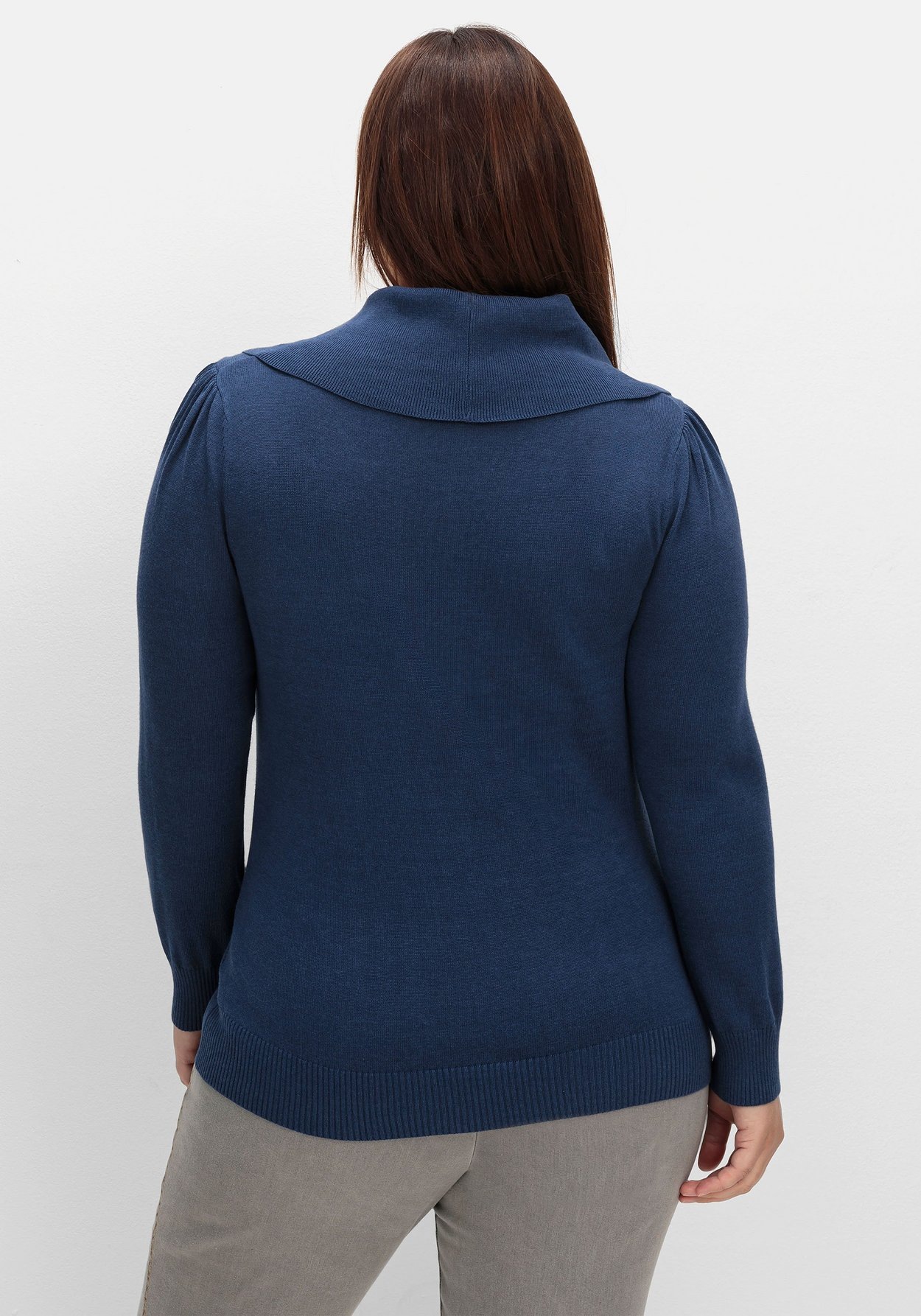 Sheego Strickpullover »Pullover mit weitem Wasserfall-Rollkragen«