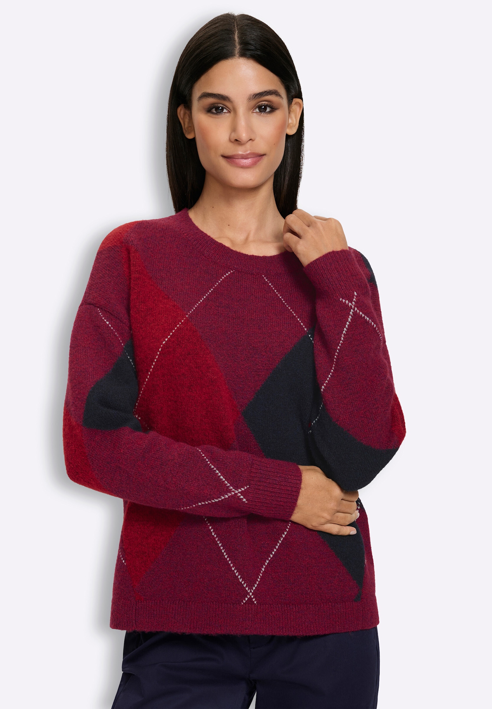 heine Strickpullover »Pullover Pullover mit Rautenmuster«