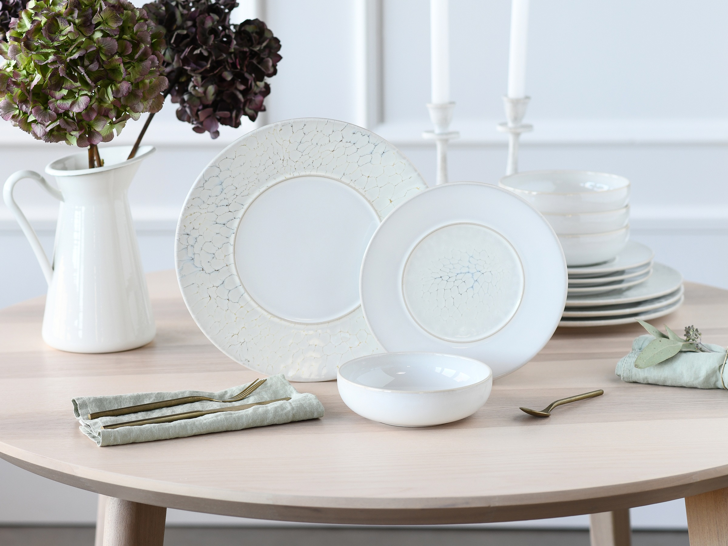 CreaTable Teller-Set »Unico, Teller Set, 12-tlg.« Eleganter Flair, Breite Fahne, Edel