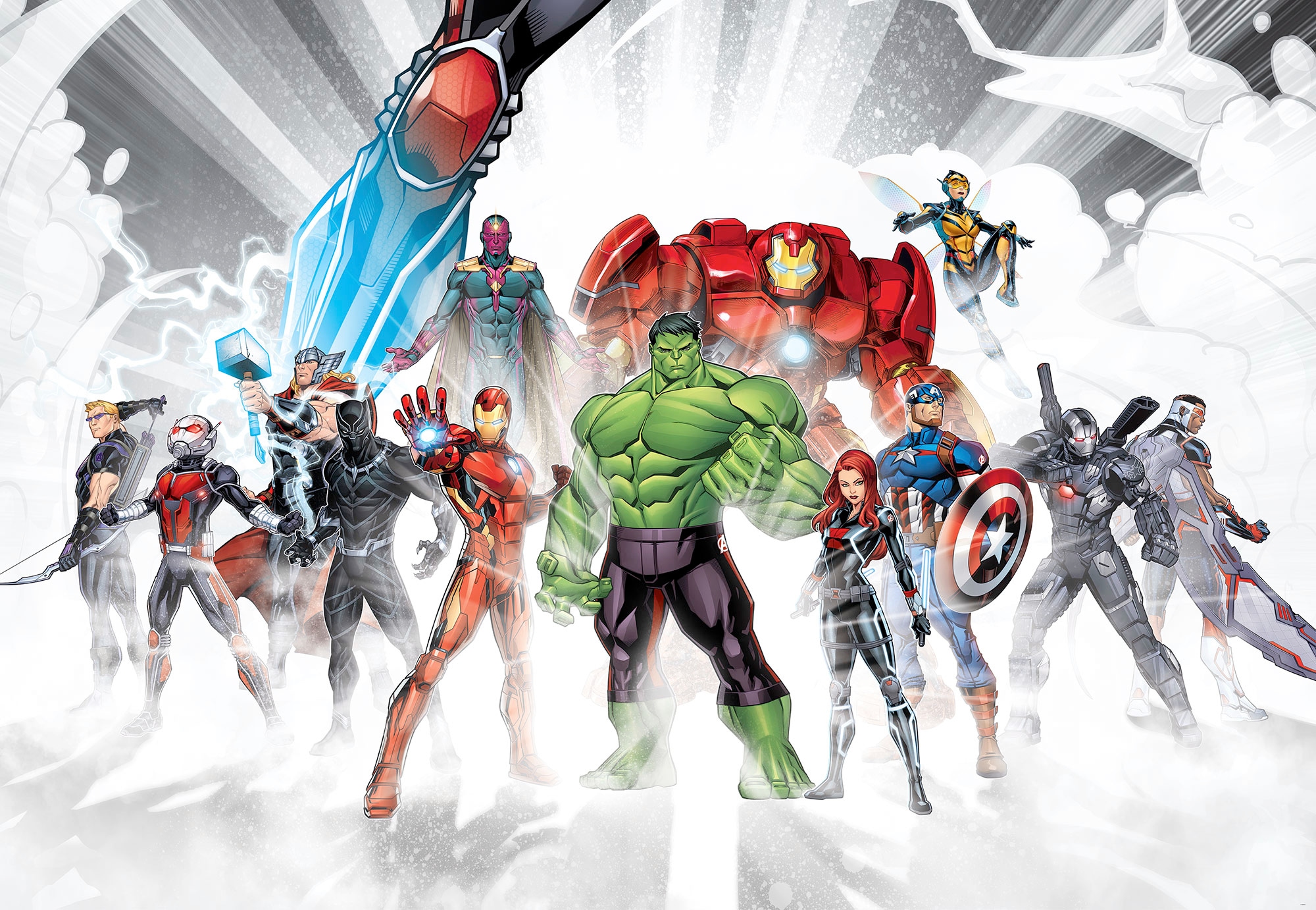 Komar Fototapete "Avengers Unite - Größe 368 x 254 cm" bedruckt glatt Kinderzimmer