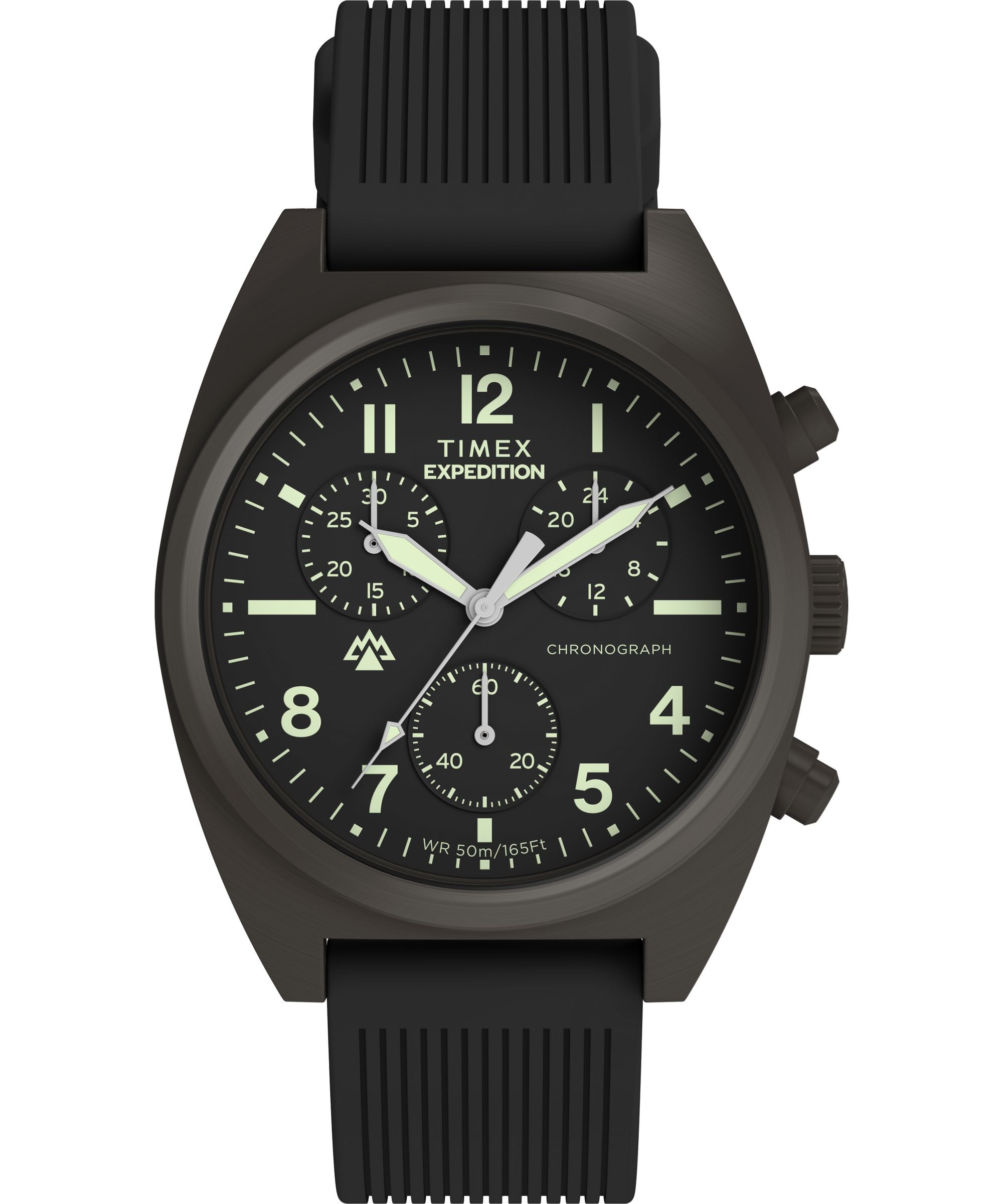 Timex Quarzuhr »Expedition® Capstone Chronograph« Armbanduhr, Herrenuhr, Silikonarmband, analog, Tag, Beleuchtung