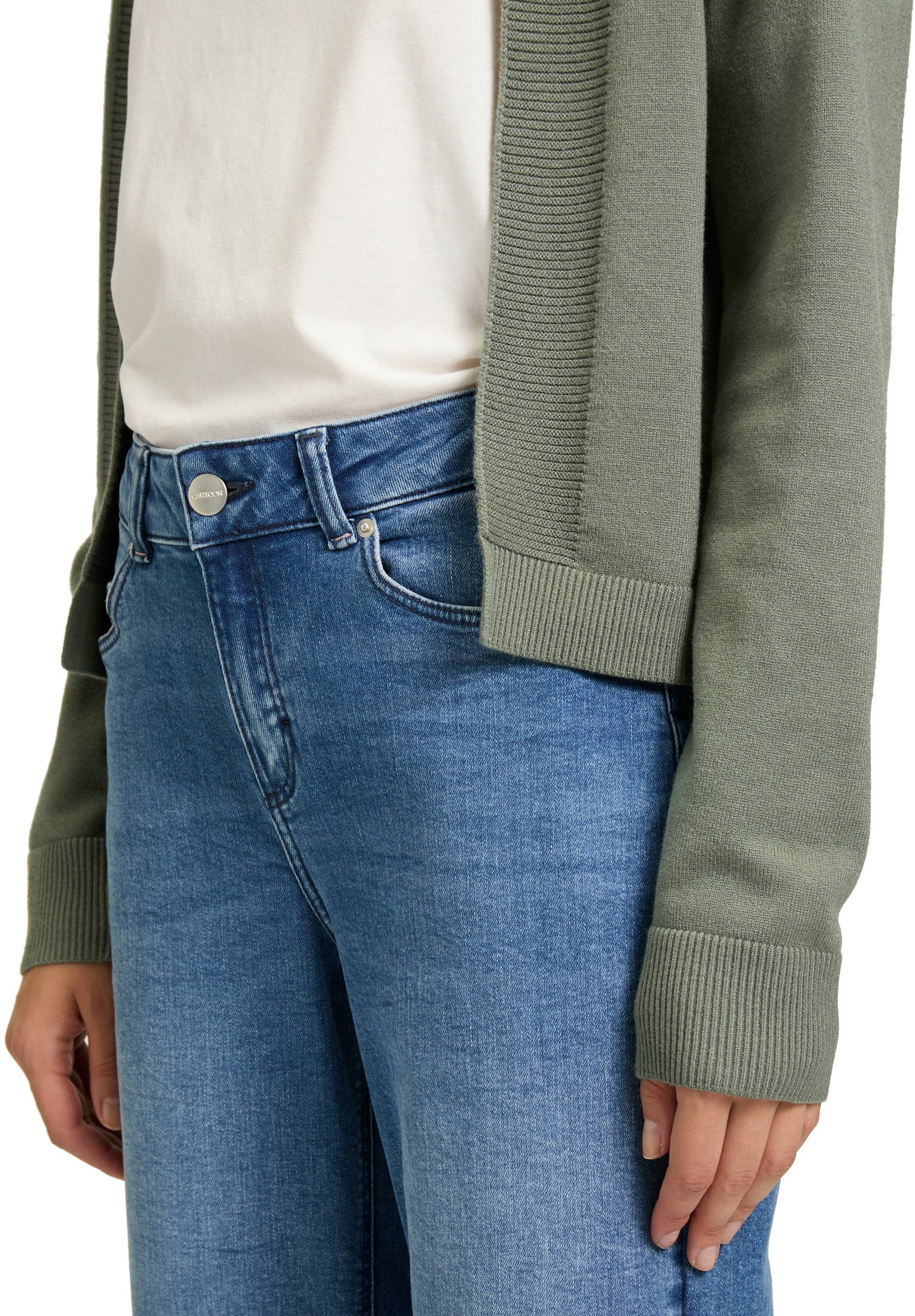 Cartoon Strickjacke »Basic-Strickjacke mit Rippbündchen«