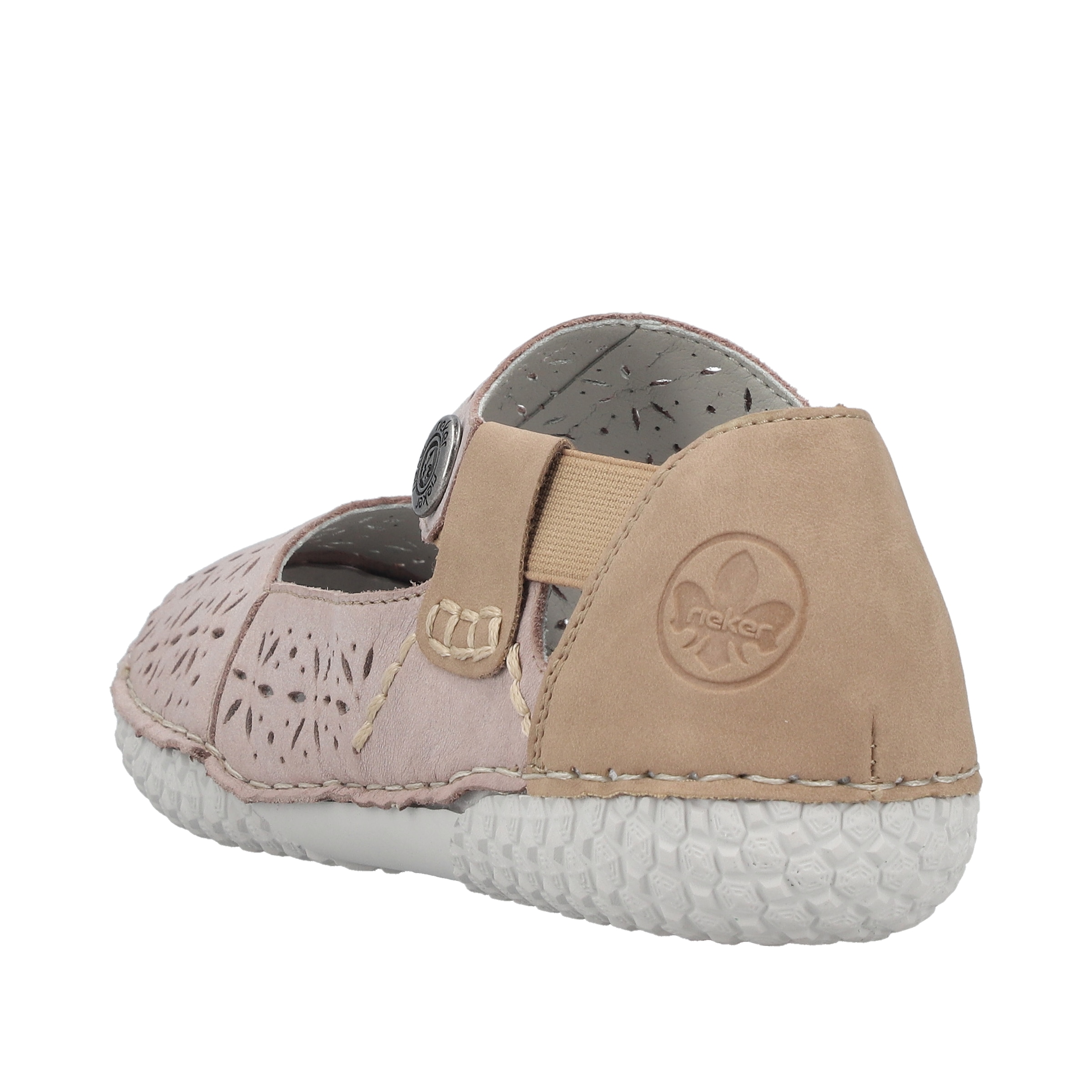 Rieker Riemchenballerina  Schlupfschuh, Slipper mit modischer Perforation