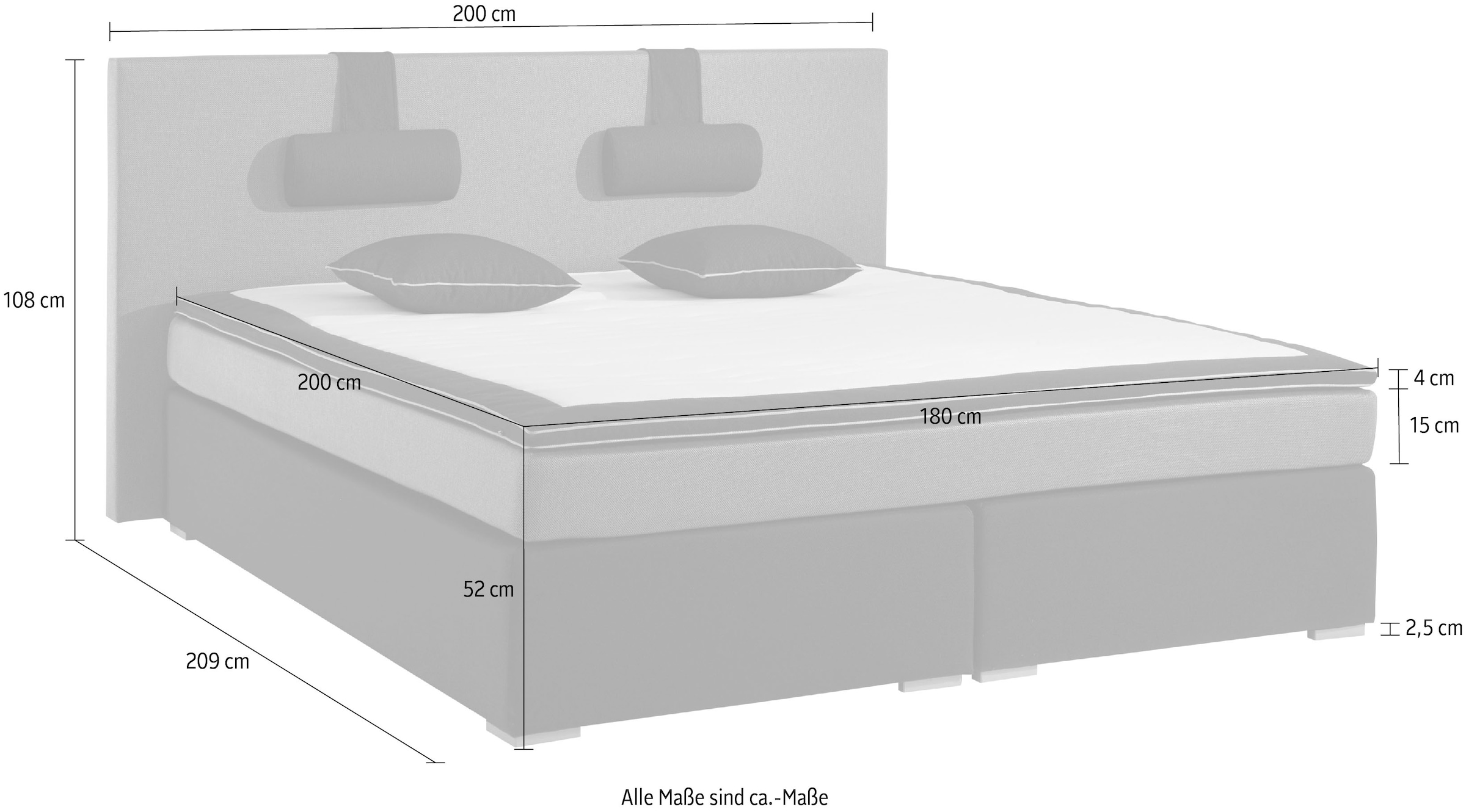 ATLANTIC home collection Boxspringbett »Rick«, mit Bonnell-Federkernmatratze, inkl. Topper
