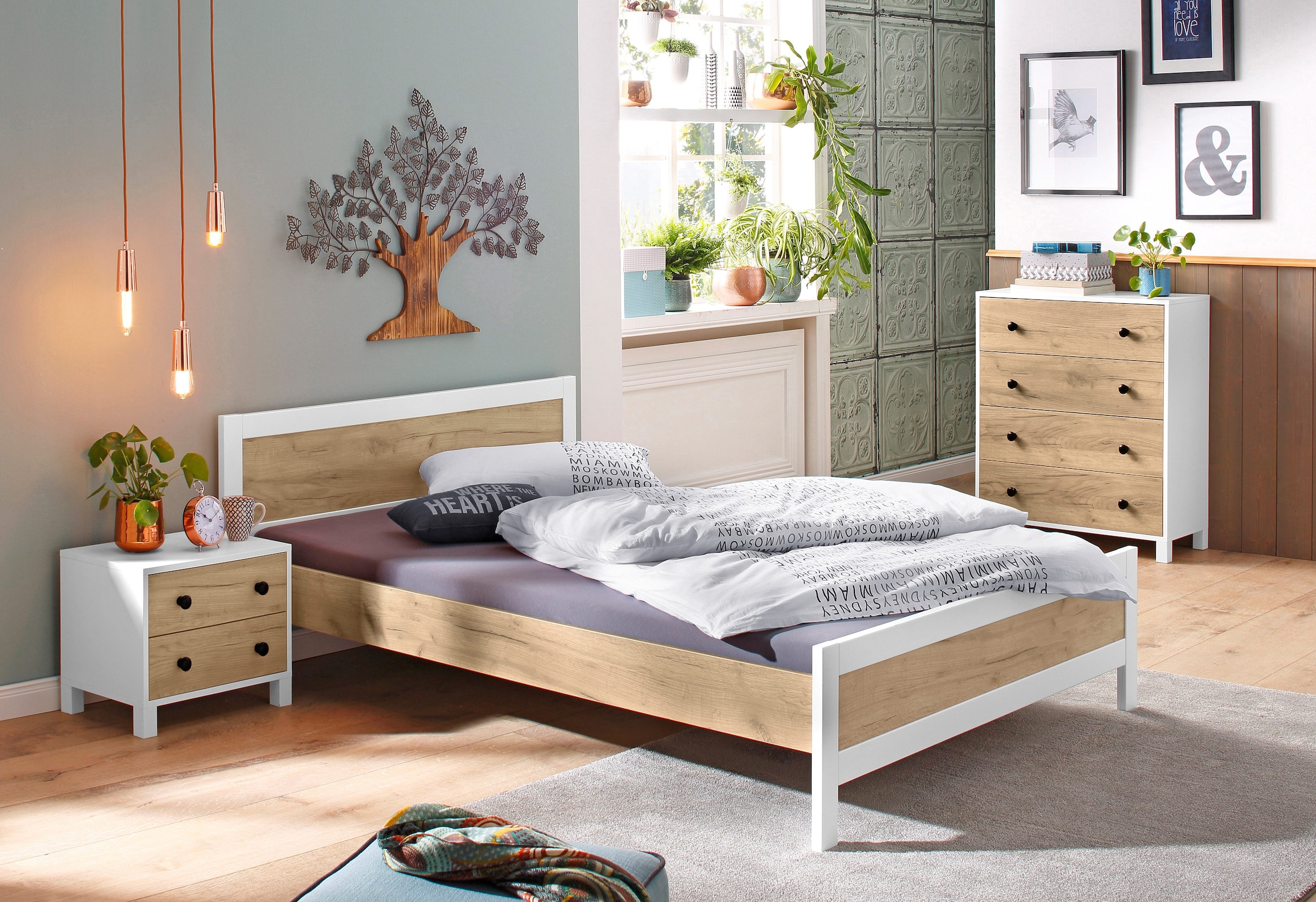 HOFMANN LIVING AND MORE Wanddekoobjekt »Baum«, Materialmix aus Metall und  Holz bequem kaufen