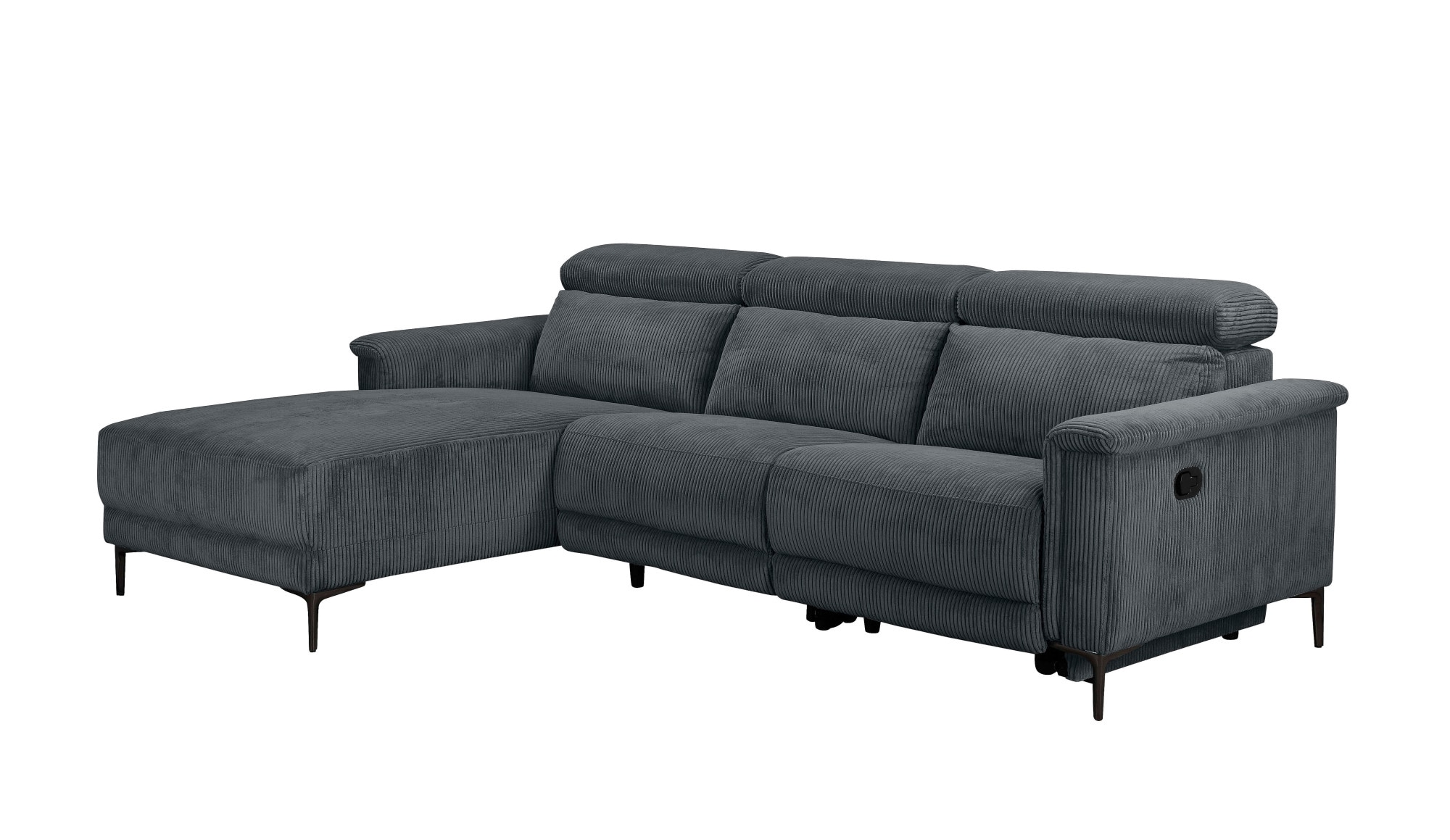 Home affaire Ecksofa »Lund in Cord, L-Form, 261 cm, manuelle und elektr. Relaxfunktion,« USB-C und Kopfteilverstellung