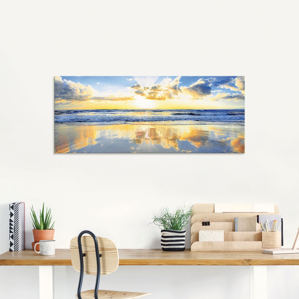 Artland Glasbild »Sonnenaufgang über dem Ozean«, Himmel, (1 St.)