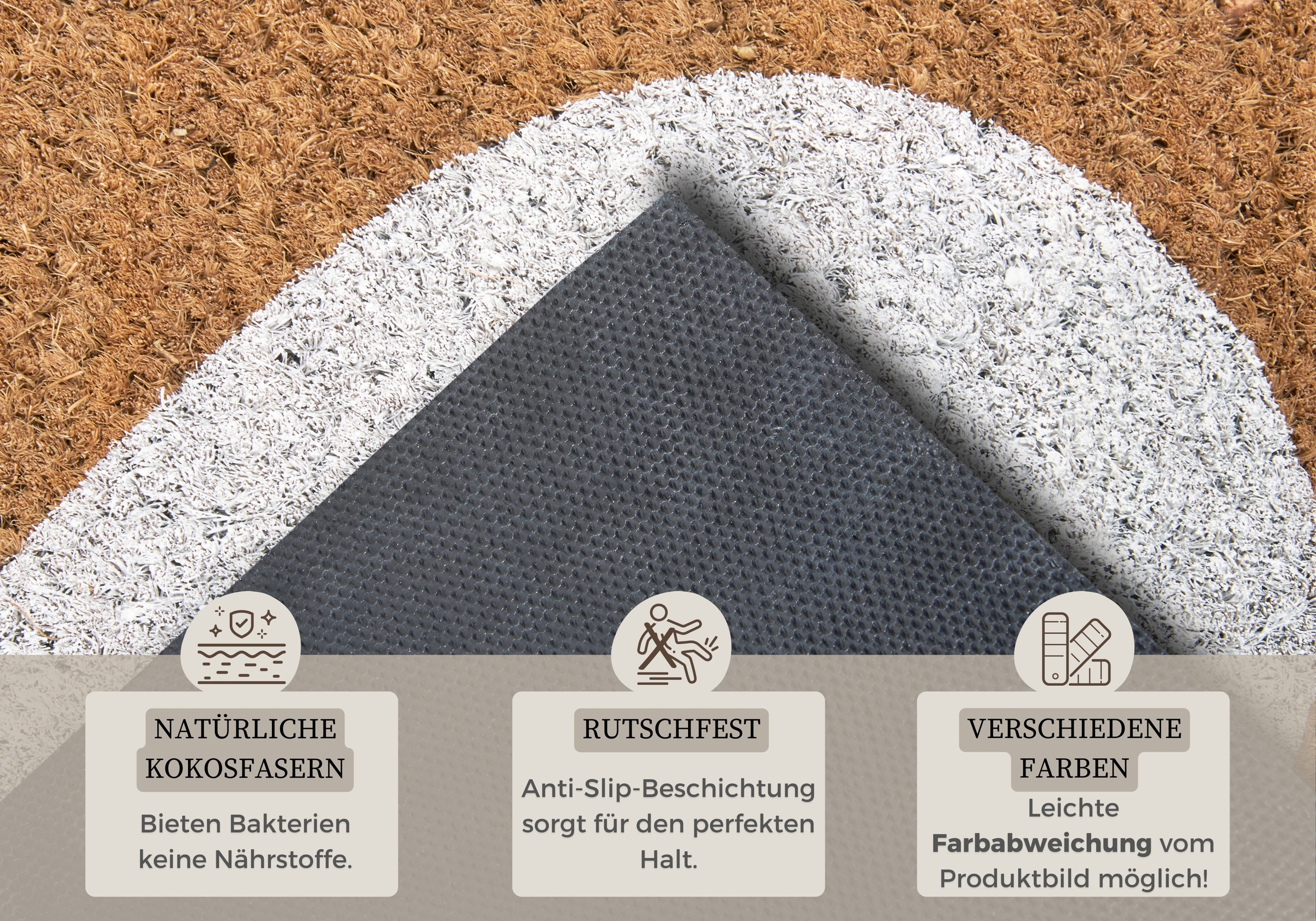 HANSE Home Fußmatte »Mix Mats Kokos Heart, Türmatte«, rechteckig, 15 mm Höhe, Kokos, Schmutzfangmatte, Outdoor, Rutschfest, Innen, Kokosmatte, Flur