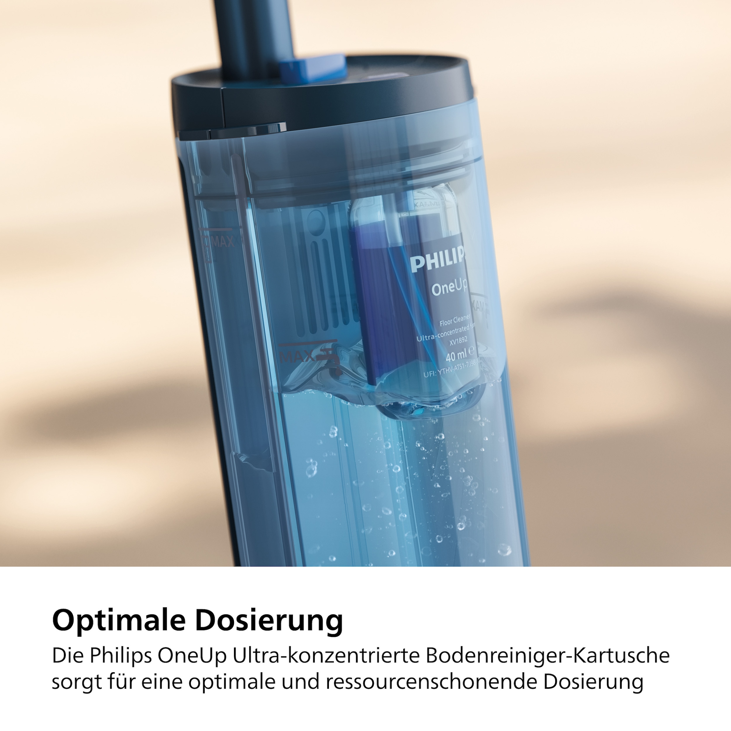 Philips Fussbodenreiniger »OneUp XV1892/02, hochkonzentrierte Bodenlösung«, (2 St.), für alle Bodenarten (auch Holzböden) geeignet
