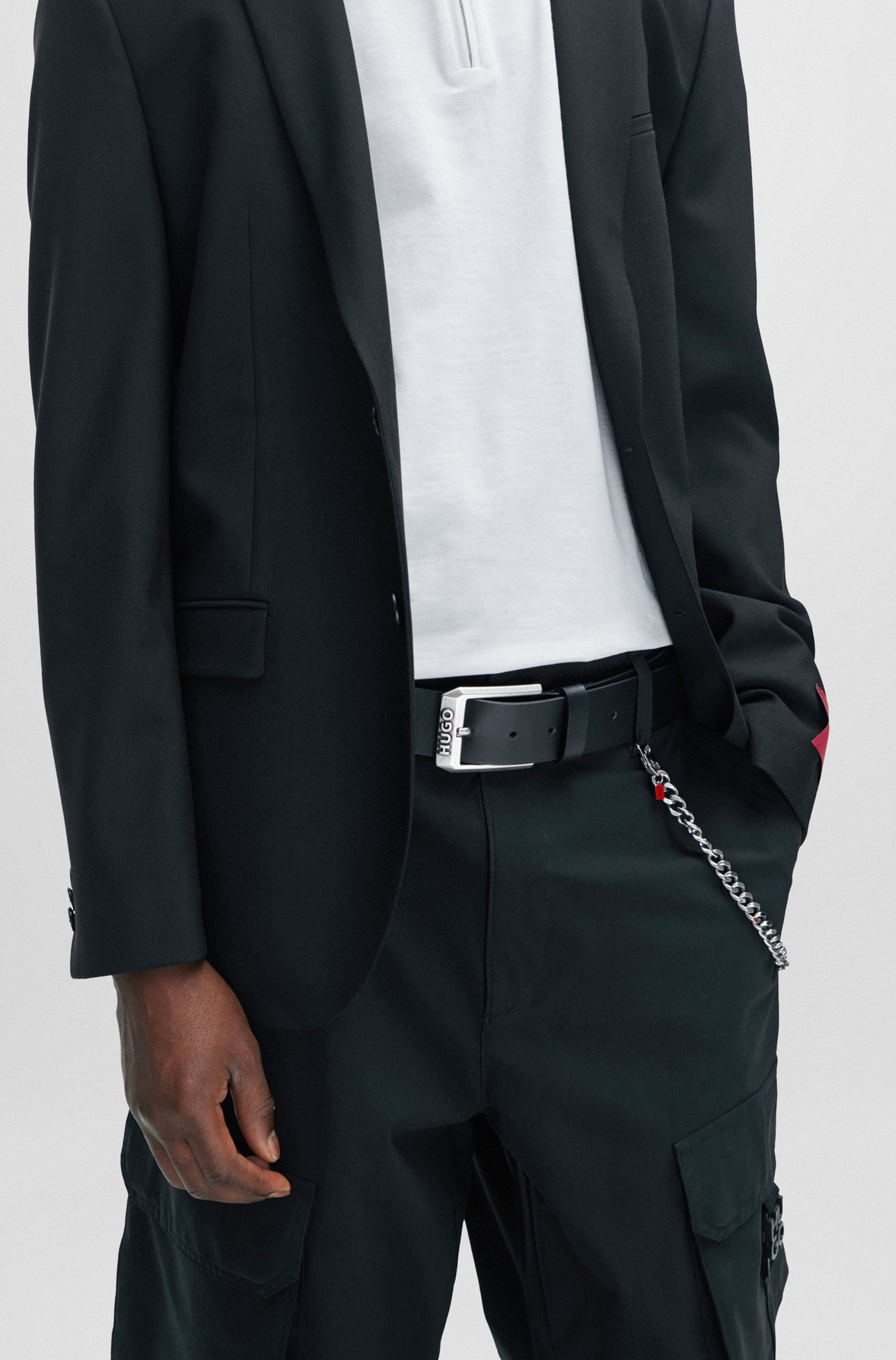 HUGO Ledergürtel »Gelio Sz40« mit Markenlabel von HUGO