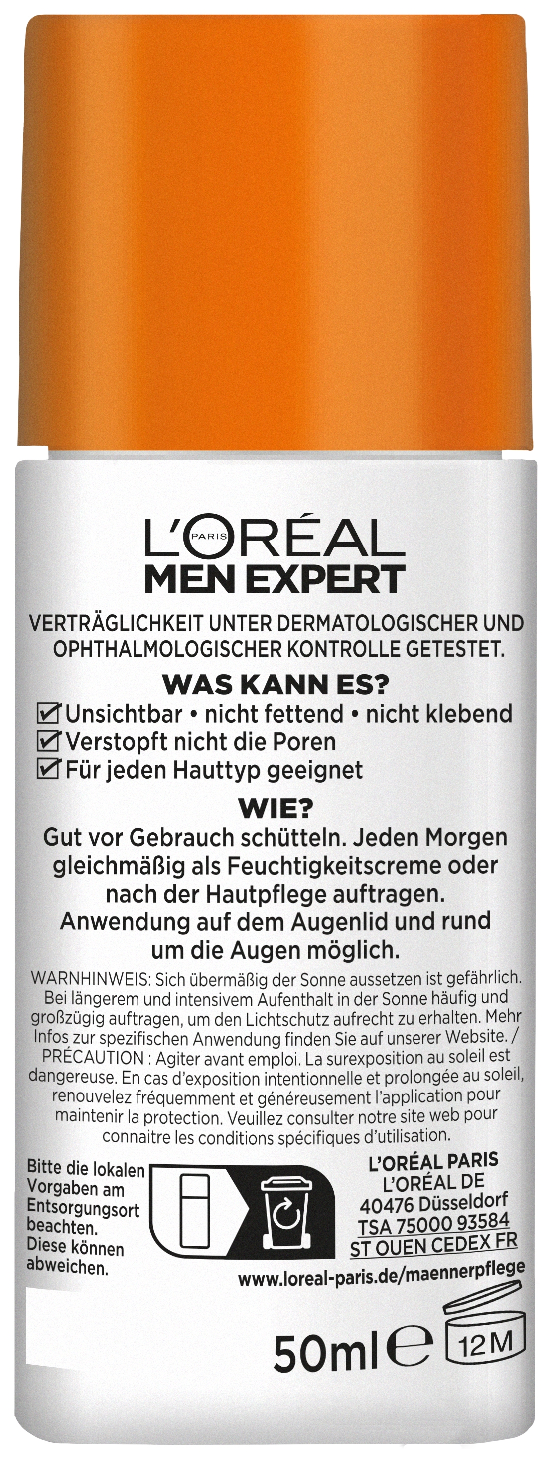 L'ORÉAL PARIS MEN EXPERT Gesichtsfluid »L'Oréal Men Expert Tägliches LSF 50+ Invisible Fluid«