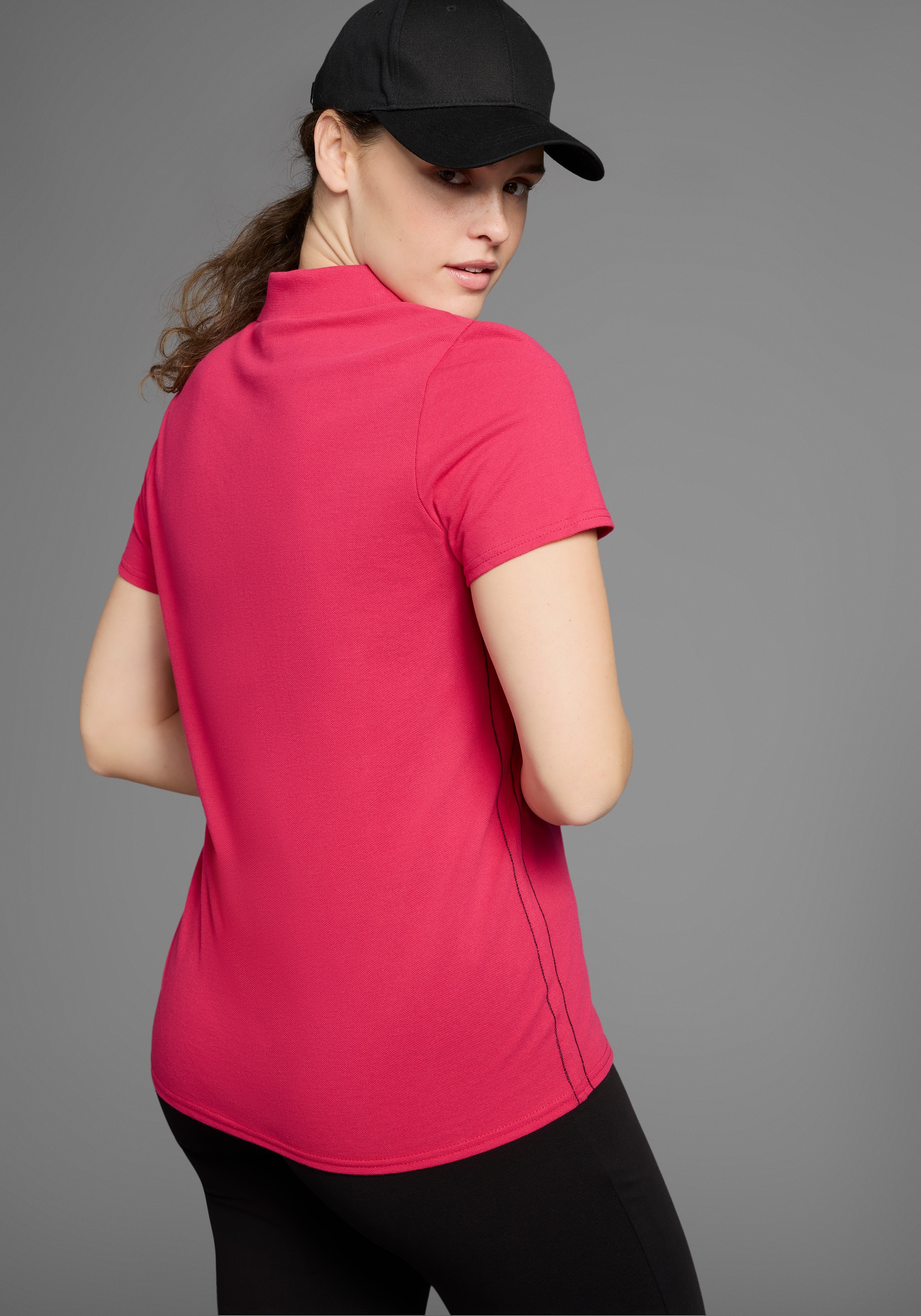 KangaROOS Poloshirt, Kurzarm, unifarben, Polokragen, aus Baumwolle