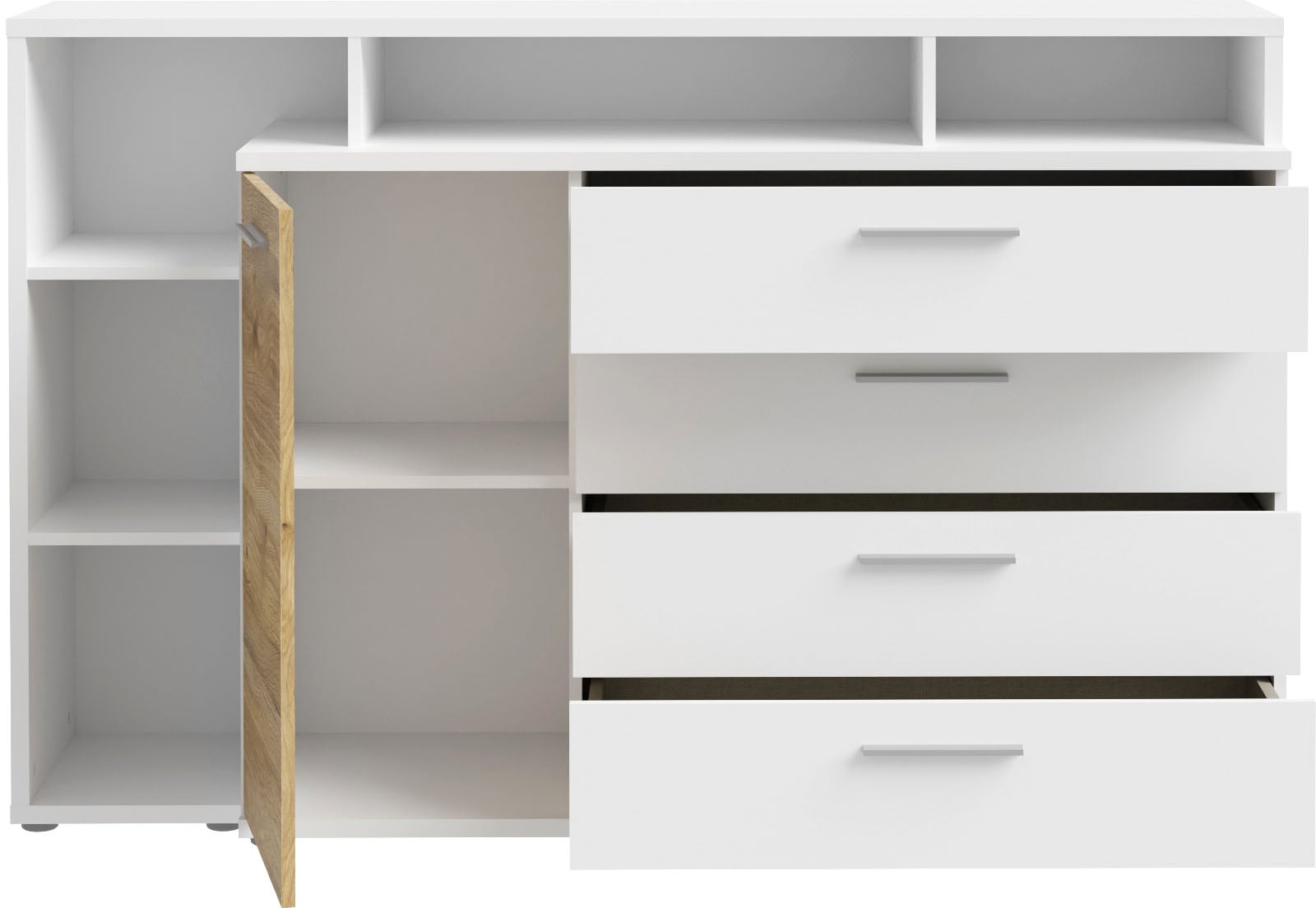 FORTE Kombikommode »MAYACUS«, modernes Sideboard, Stauraum, 4 Schubkästen, trendiges Dekor