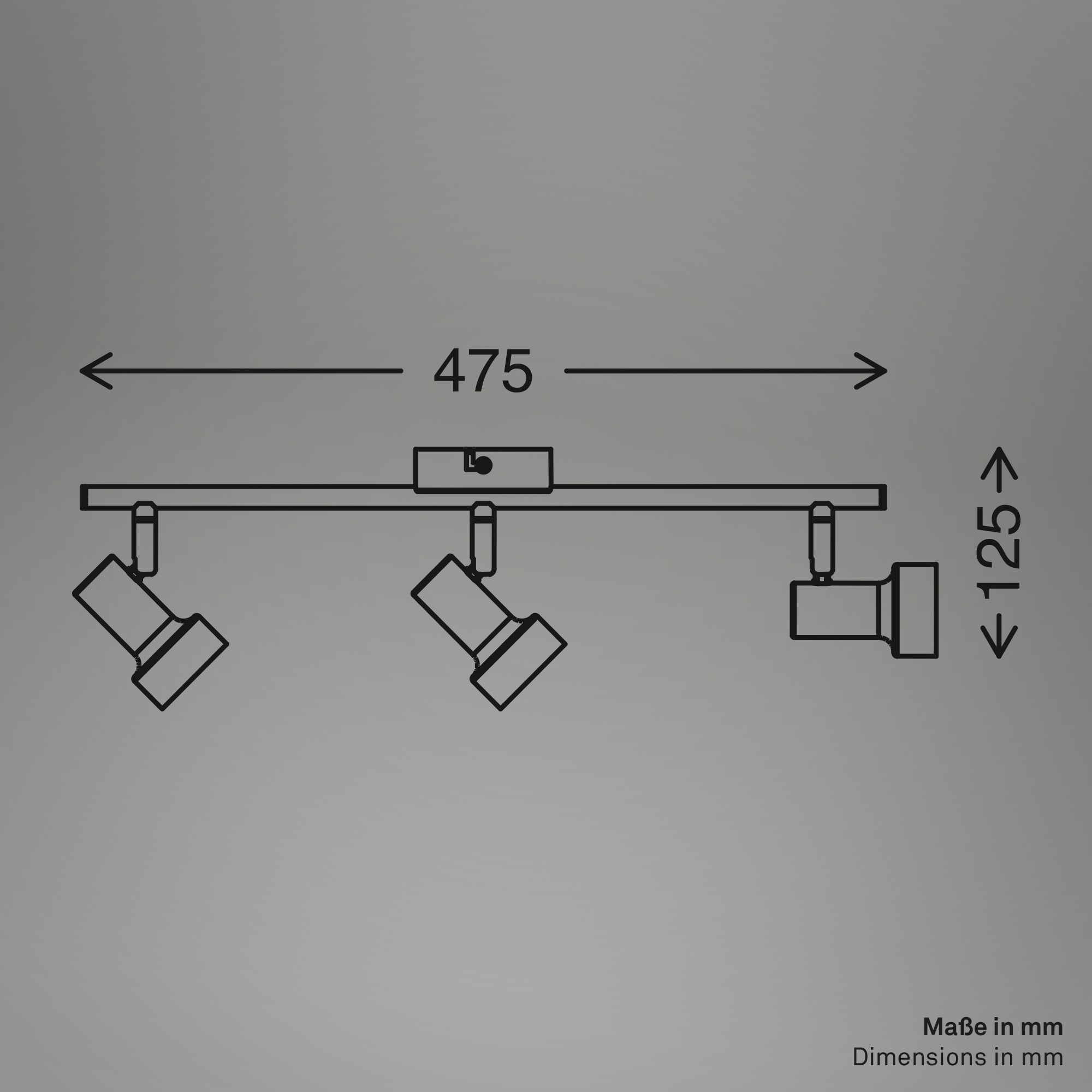 Briloner Leuchten LED Deckenspots »TAPP« GU10 1 Stk. 47,5x12,5 cm, Wohnzimmer, Schlafzimmer, Flur, Büro