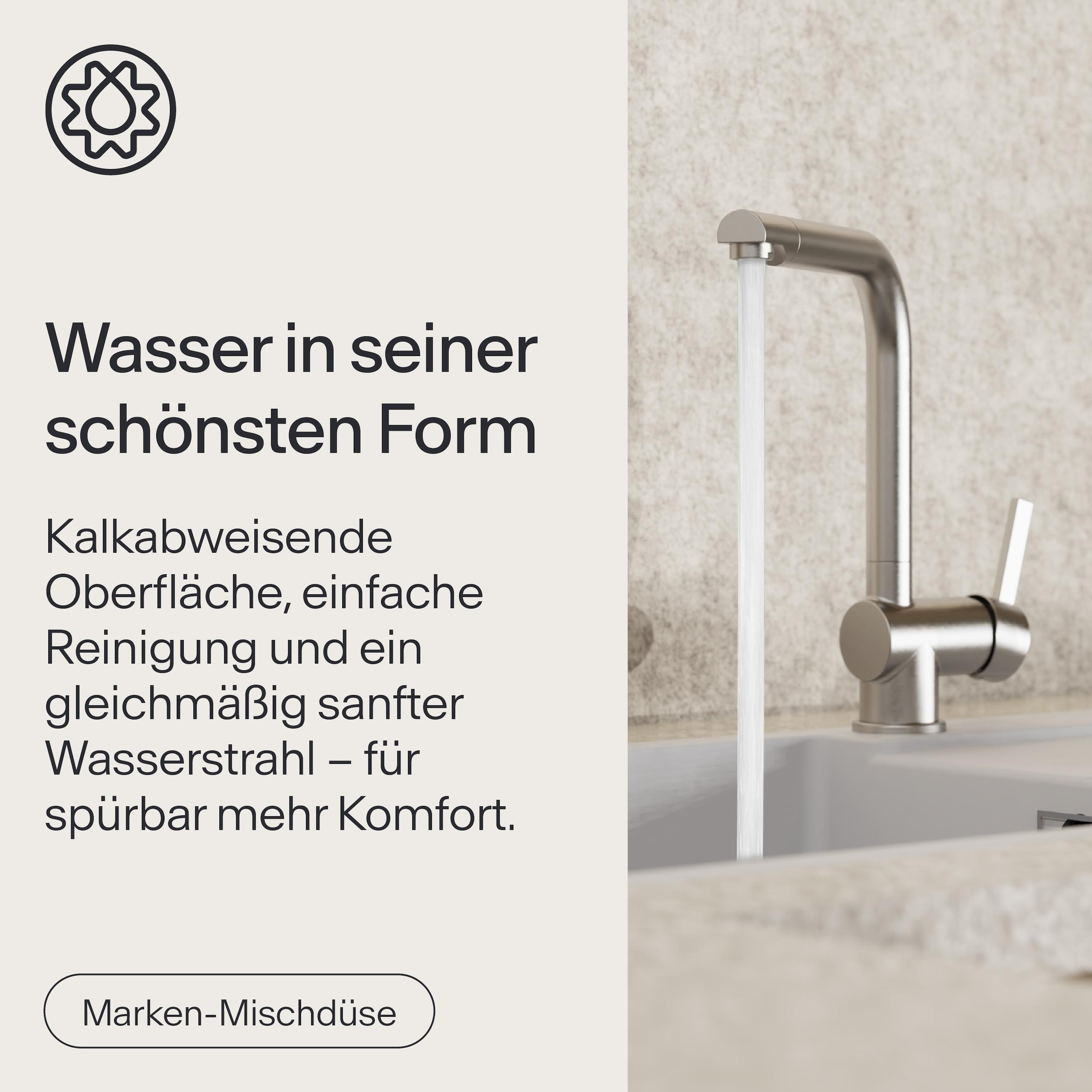 WASSERWERK Spültischarmatur »WK 4, Wasserhahn, Küche, Einhebelmischer« 360° schwenkbar, Cold-Start-Funkt., geräuscharm
