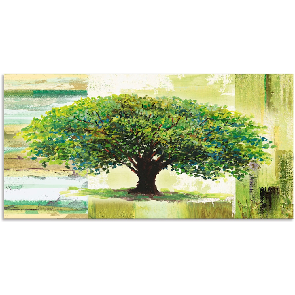 Artland Wandbild »Frühlingsbaum auf abstraktem Hintergrund«, Bäume, (1 St.)