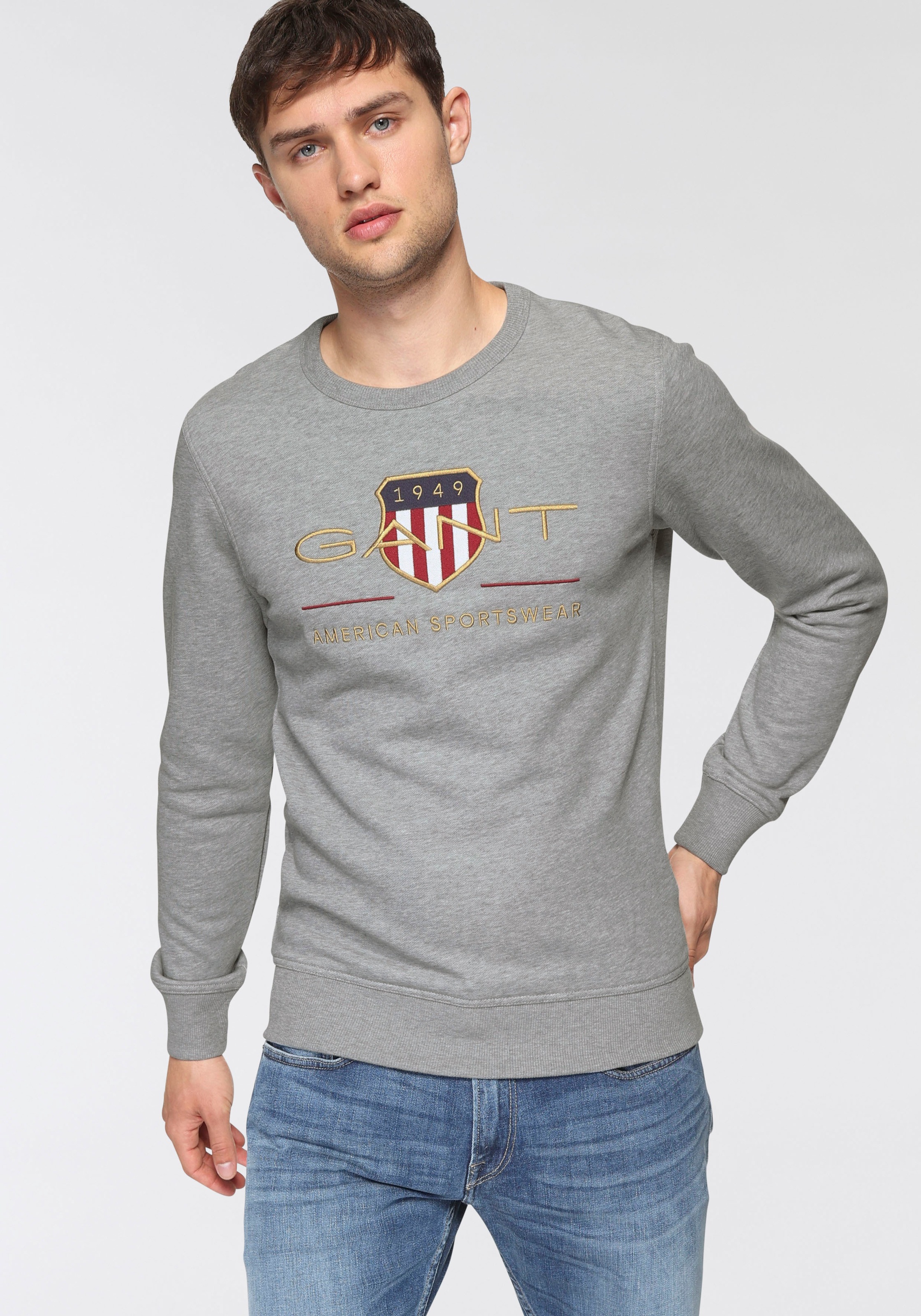 Gant Sweatshirt »ARCHIVE SHIELD C-NECK«, mit geripptem Rundhalsausschnitt kaufen