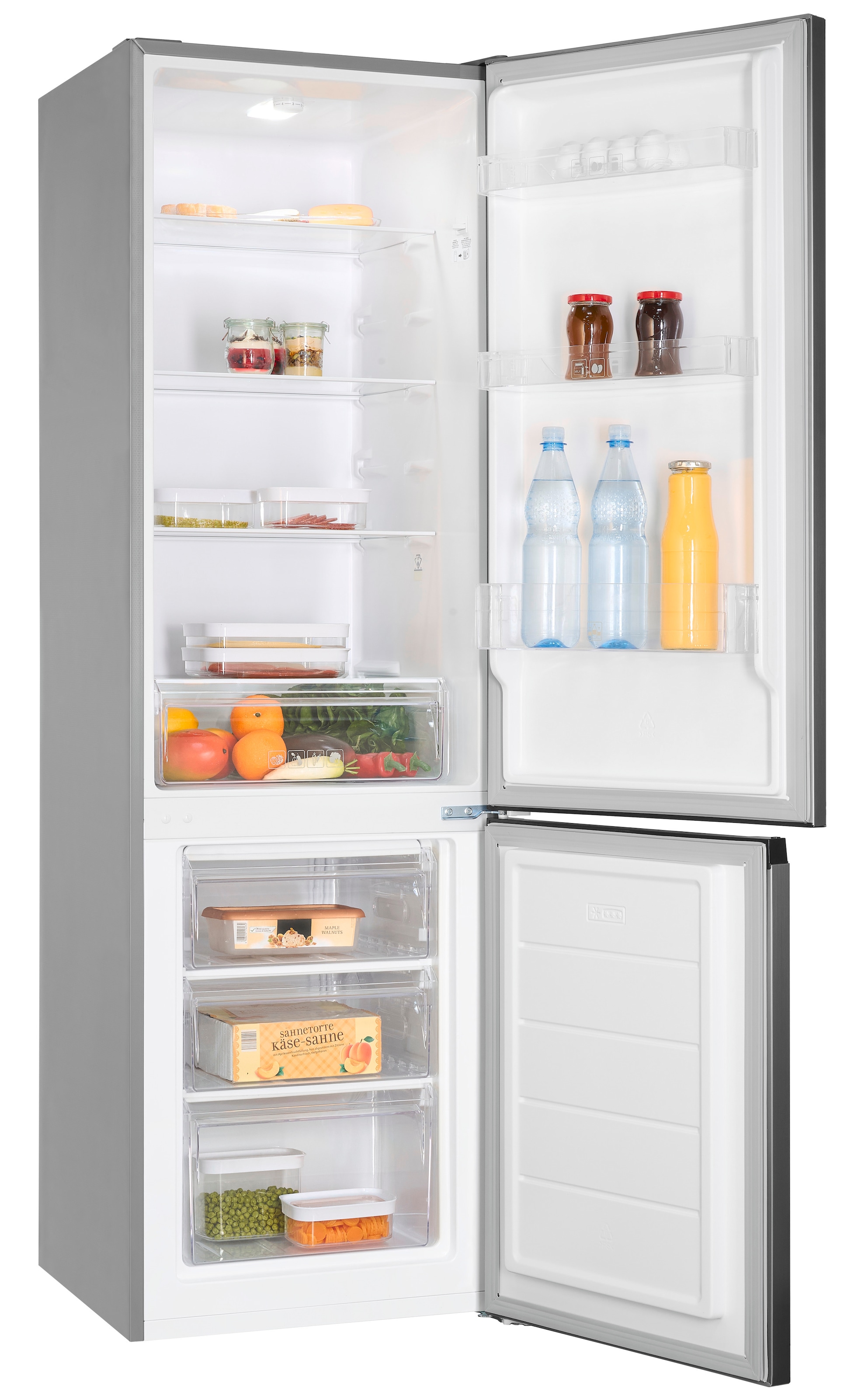 exquisit Kühl-/Gefrierkombination »KGC265-70-040D inoxlook« 180 cm hoch 54,5 cm breit