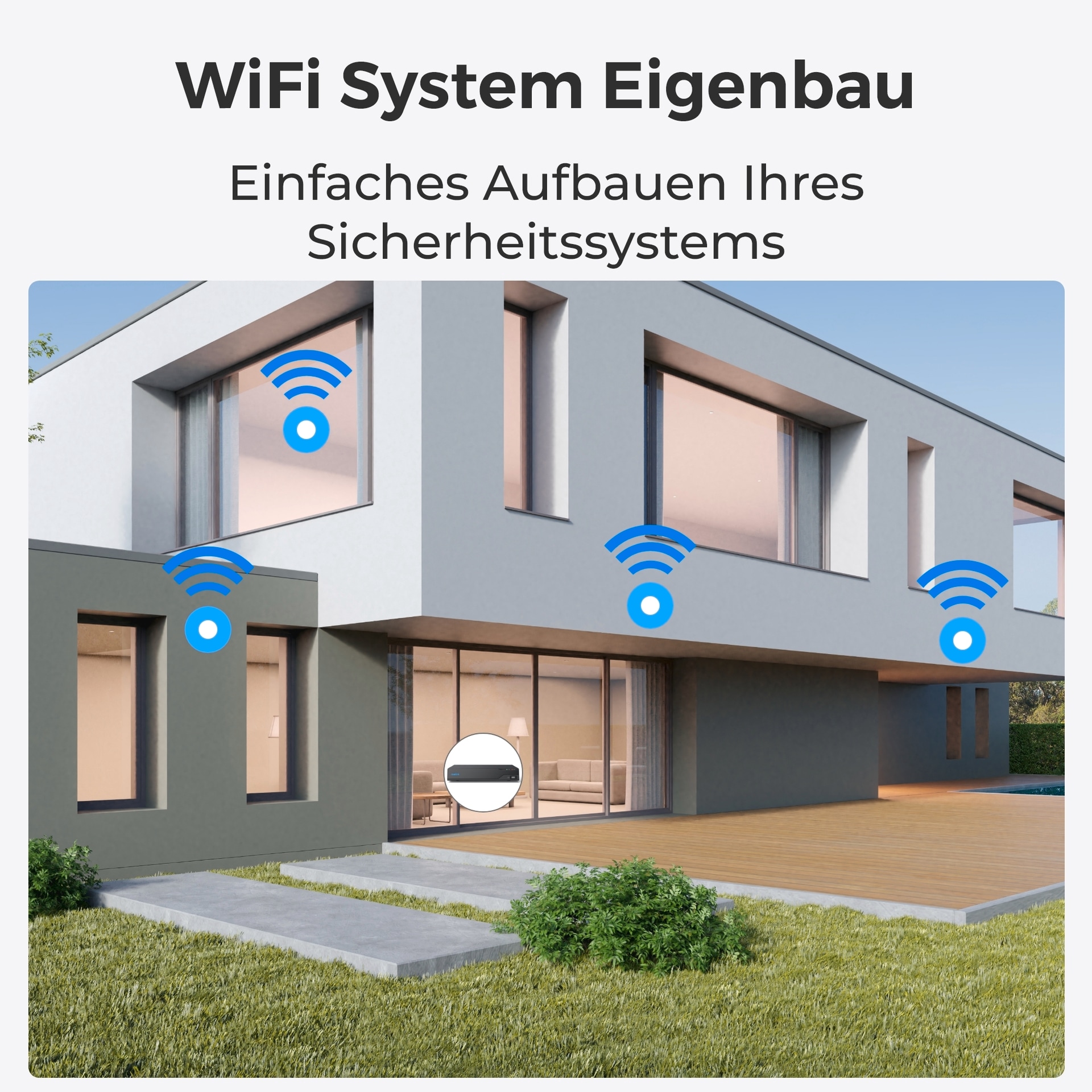 Reolink Überwachungskamera Zubehör »NVS12W - 12-Kanal WiFi 6 NVR, unterstützt bis zu 16MP Kamera, 2TB HDD«, Außenbereich, 24/7 lokale Aufzeichnung, Bis zu 16TB Speicherung, 5/2,4 GHz WLAN