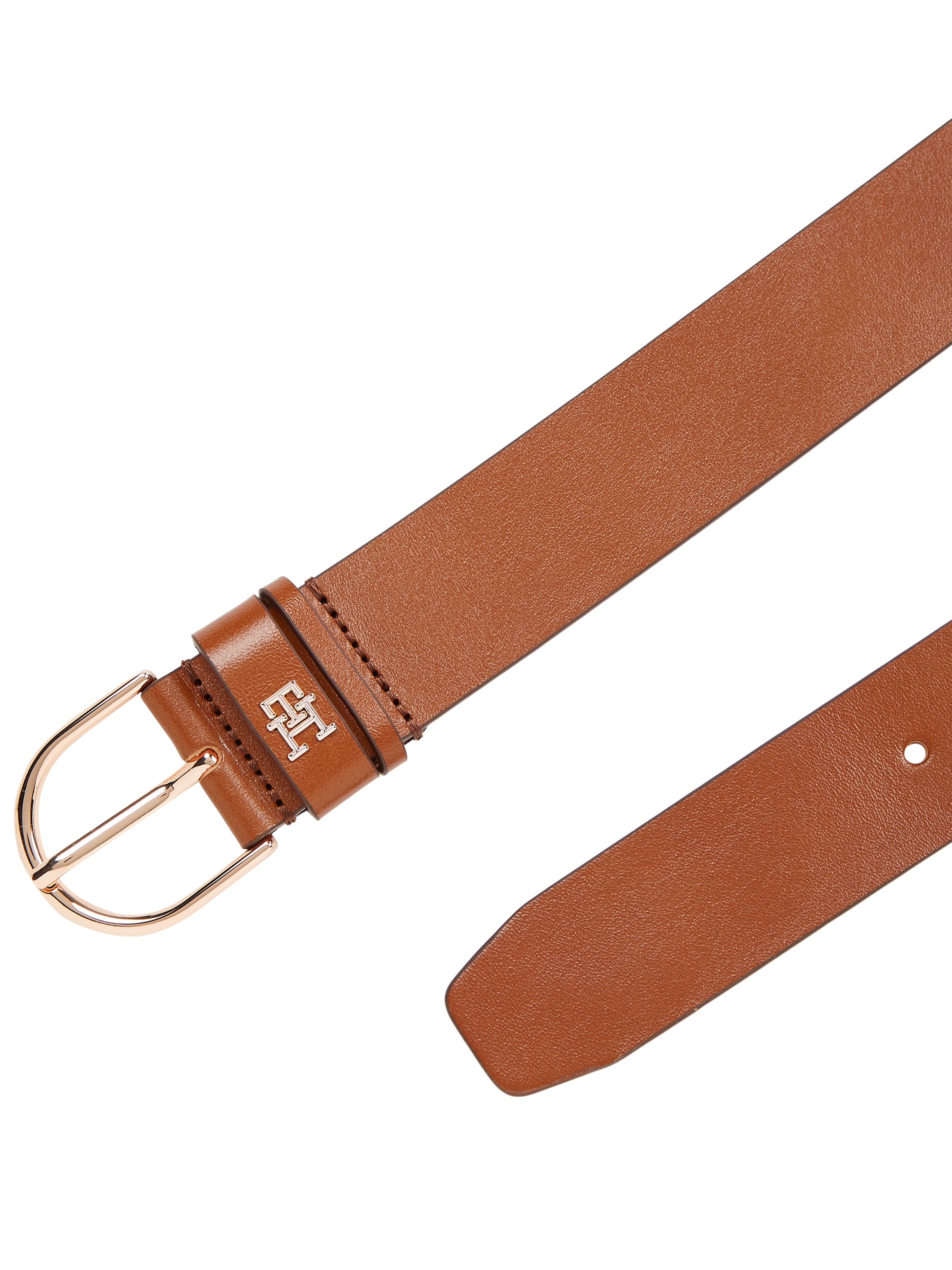 Tommy Hilfiger Ledergürtel »ESSENTIAL EFFORTLESS 3.5«, Ovale Einfachdornschließe, Logoemblem