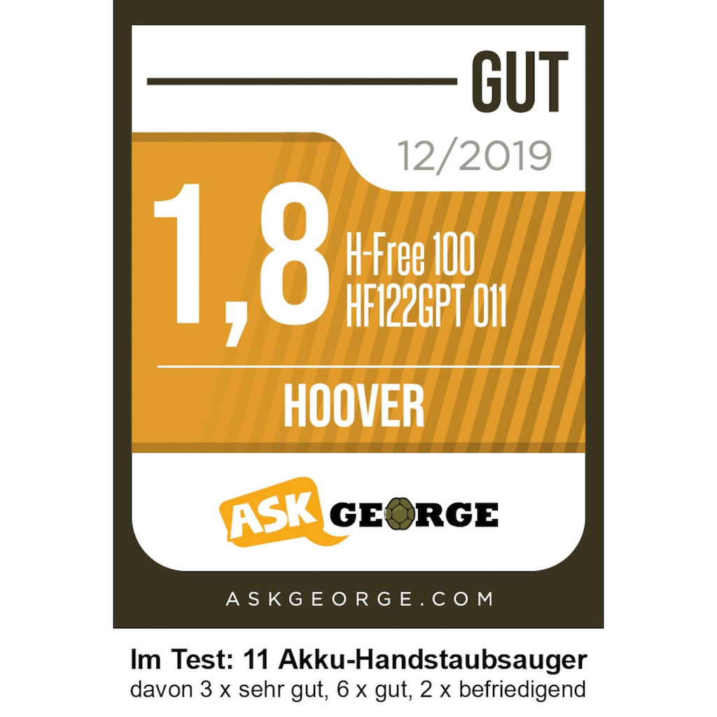 Hoover Akku-Stielstaubsauger »H-Free 100 PETS, HF122GPT 011«