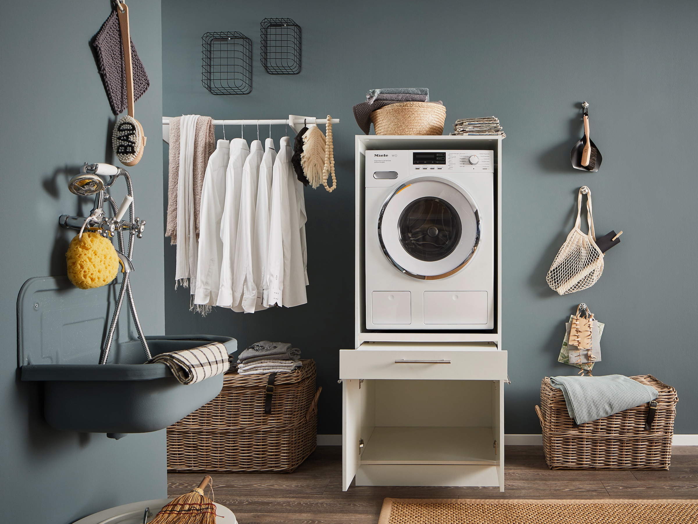 Laundreezy Waschmaschinenumbauschrank »LAUNDREEZY LDS« Topseller, Breite 67,5 cm, höhenverstellbare Füße, stabiler Auszug