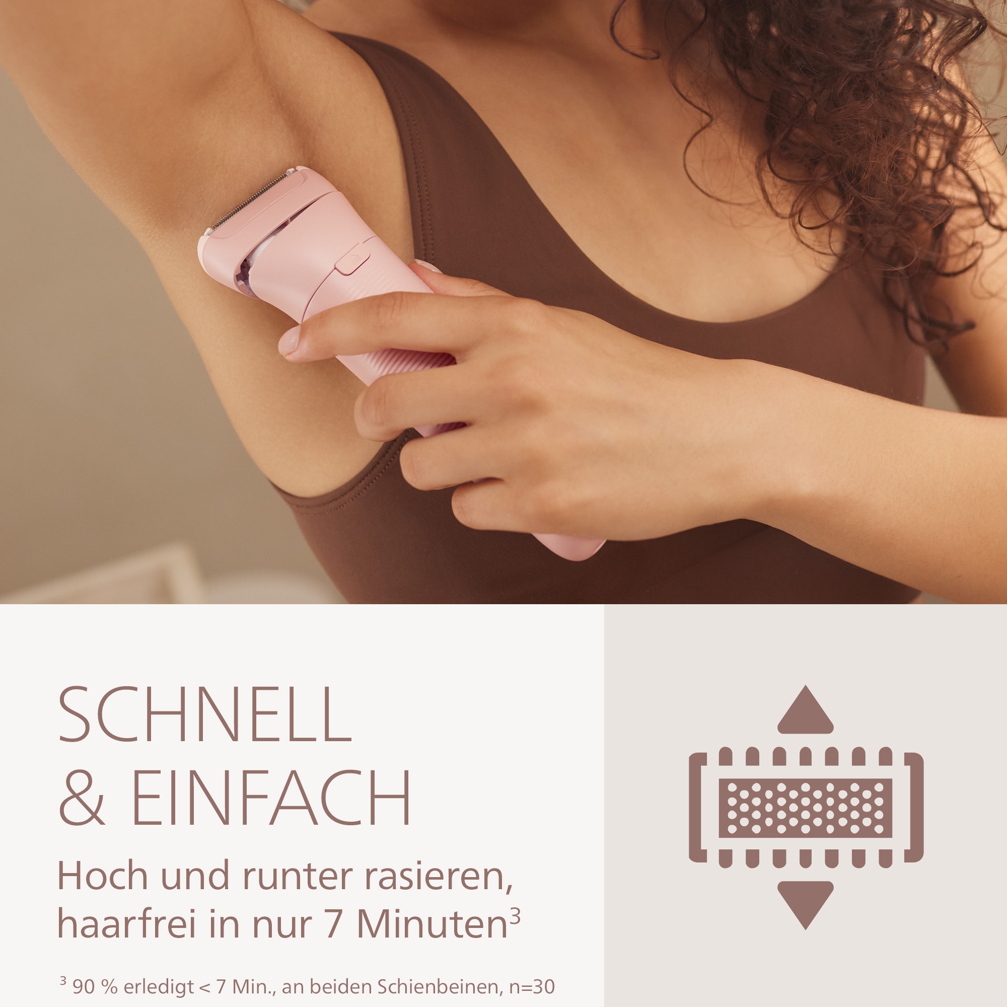 Philips Elektrokörperrasierer »Lady Shaver Series 8000 BRL129/00« 1 Stk. Aufsätze kabelloser Rasierer, nass und trocken, inkl. Trimmeraufsatz