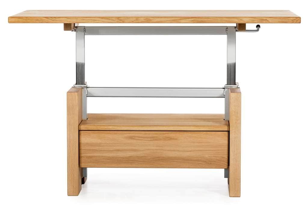 Home affaire Couchtisch »Hamilton Kaffeetisch, Massivholz, modern design, in Eiche geölt«, höhenverstellbar Tischplatte, rechteckig, mit Schublade, Ablage