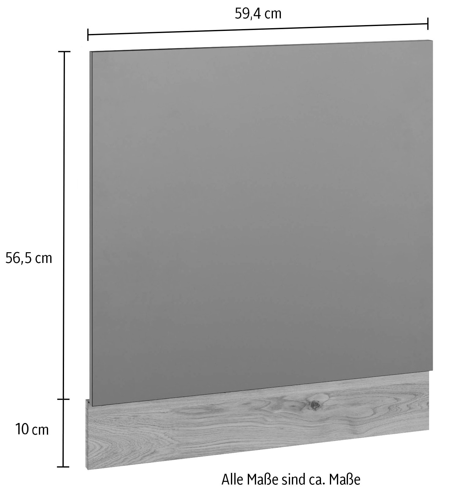 wiho Küchen Frontblende »Elba, für teilintegrierte Einbaugeschirrspüler« Maße (B/H): 59,4/56,5 cm