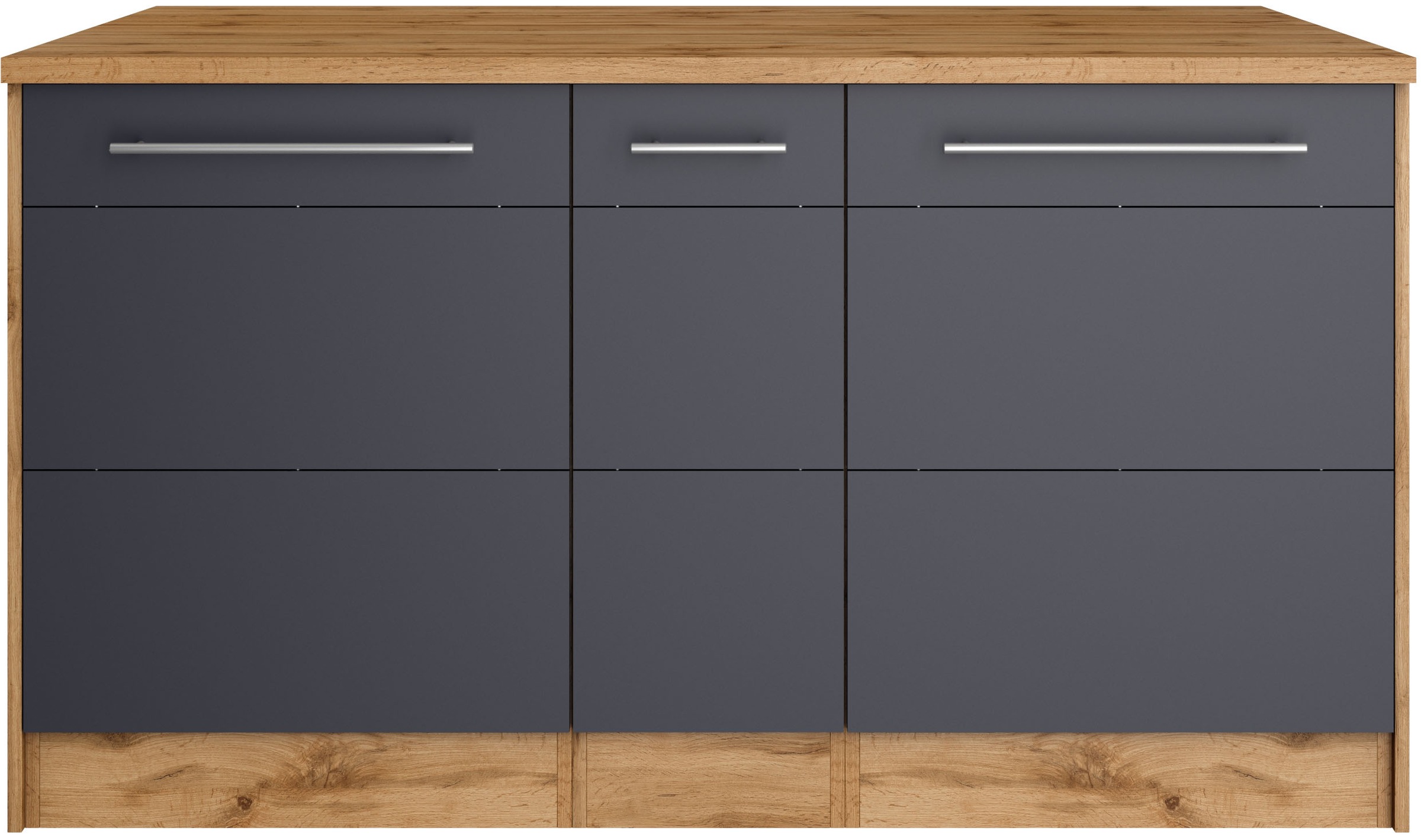 KOCHSTATION Kücheninsel »KS-Wien« Breite 153 cm, MDF-Fronten, Flaschenregal