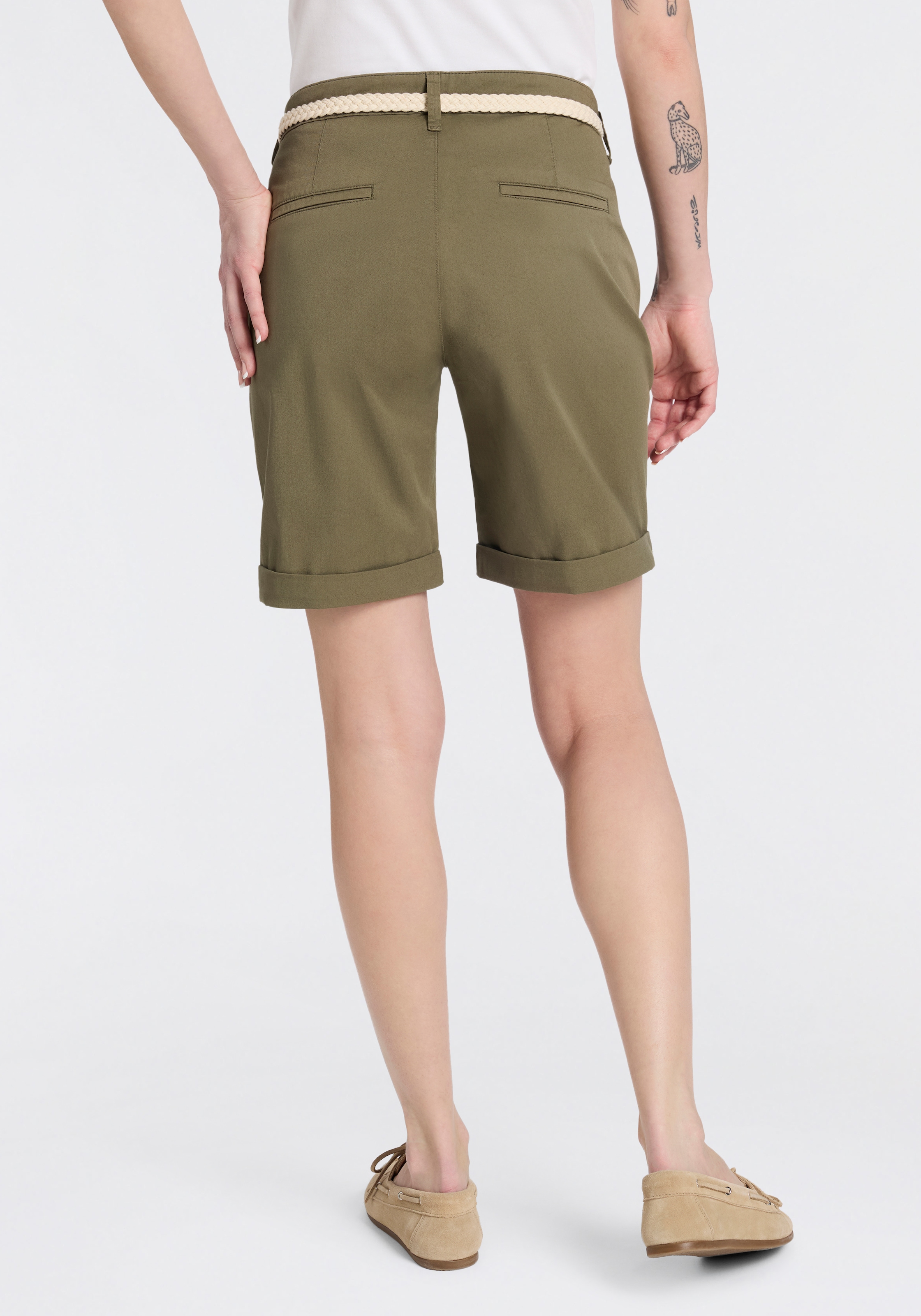 MAC Chinoshorts »CHINO SHORTS belt«  inklusive Flecht- Gürtel
