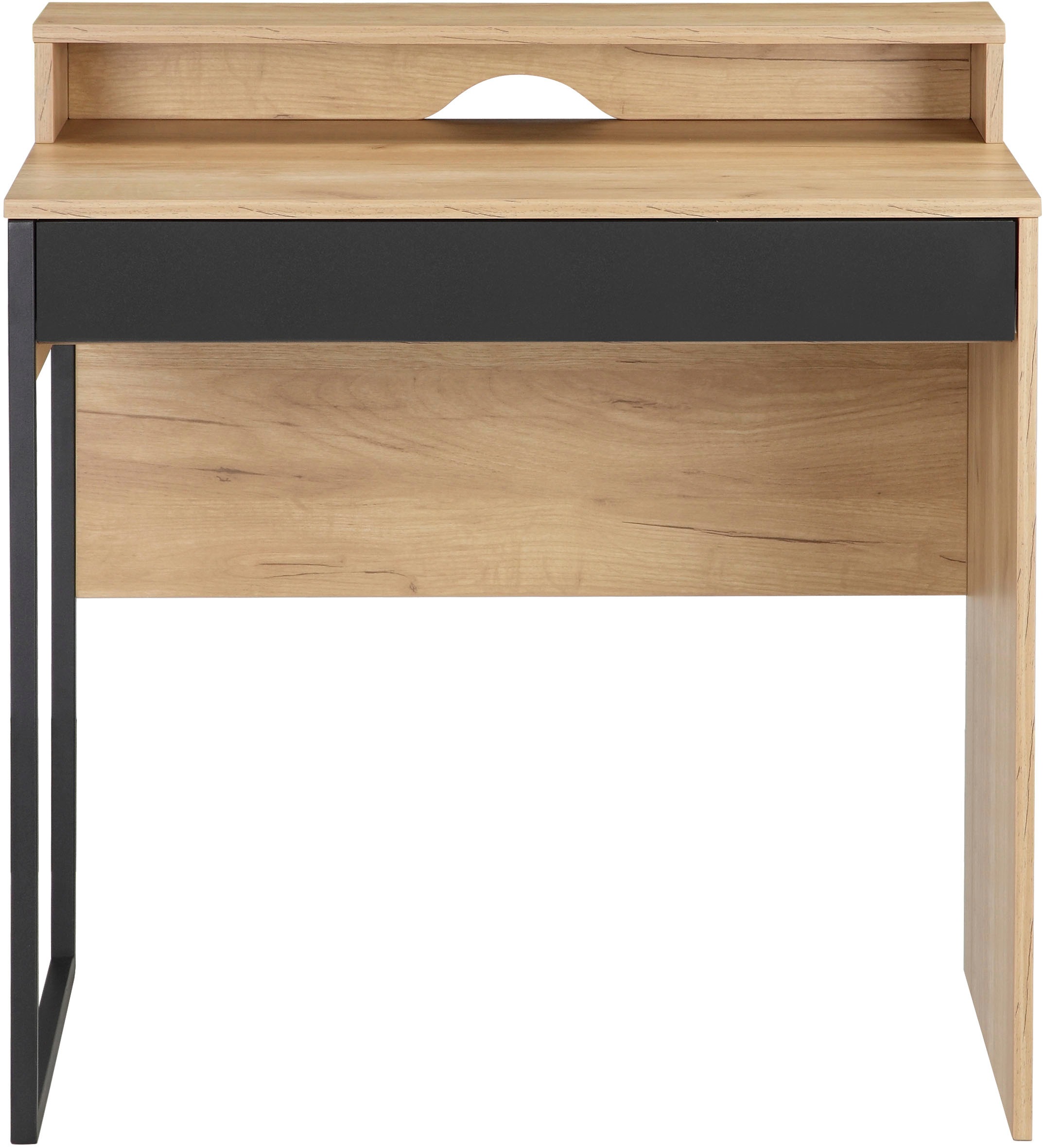 OTTO home Schreibtisch "Moid, Computertisch in modernem Design" Breite 80 cm, mit Schublade, Kabeldurchlass & Metallkufe