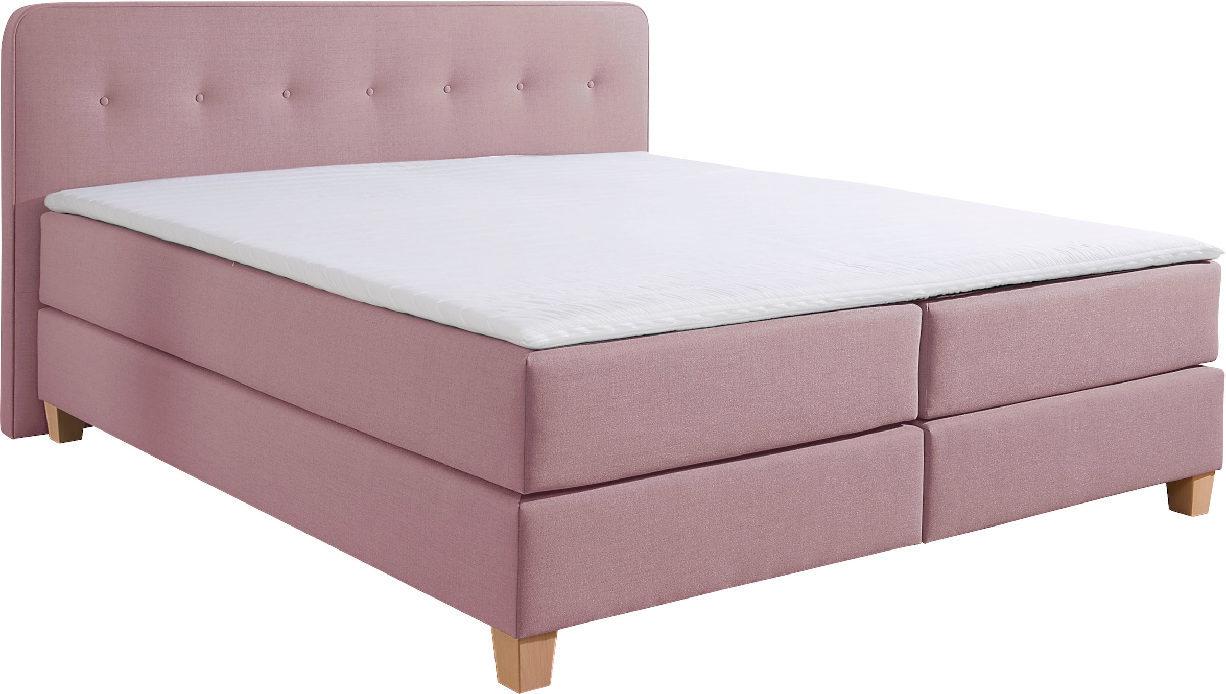 Home affaire Boxspringbett »Fargo«, inkl. Topper, in 3 Matratzenarten, in Samt- oder Strukturstoff