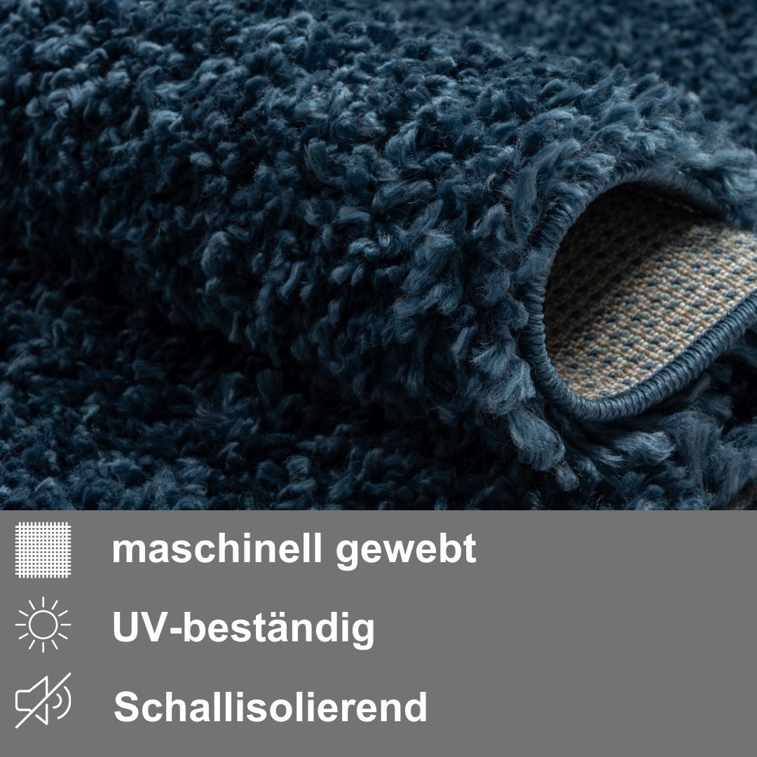 Myflair Möbel & Accessoires Teppich »My Shaggy«, rund, Shaggy, Uni Farben, leicht glänzend, Microfaser, extra flauschig