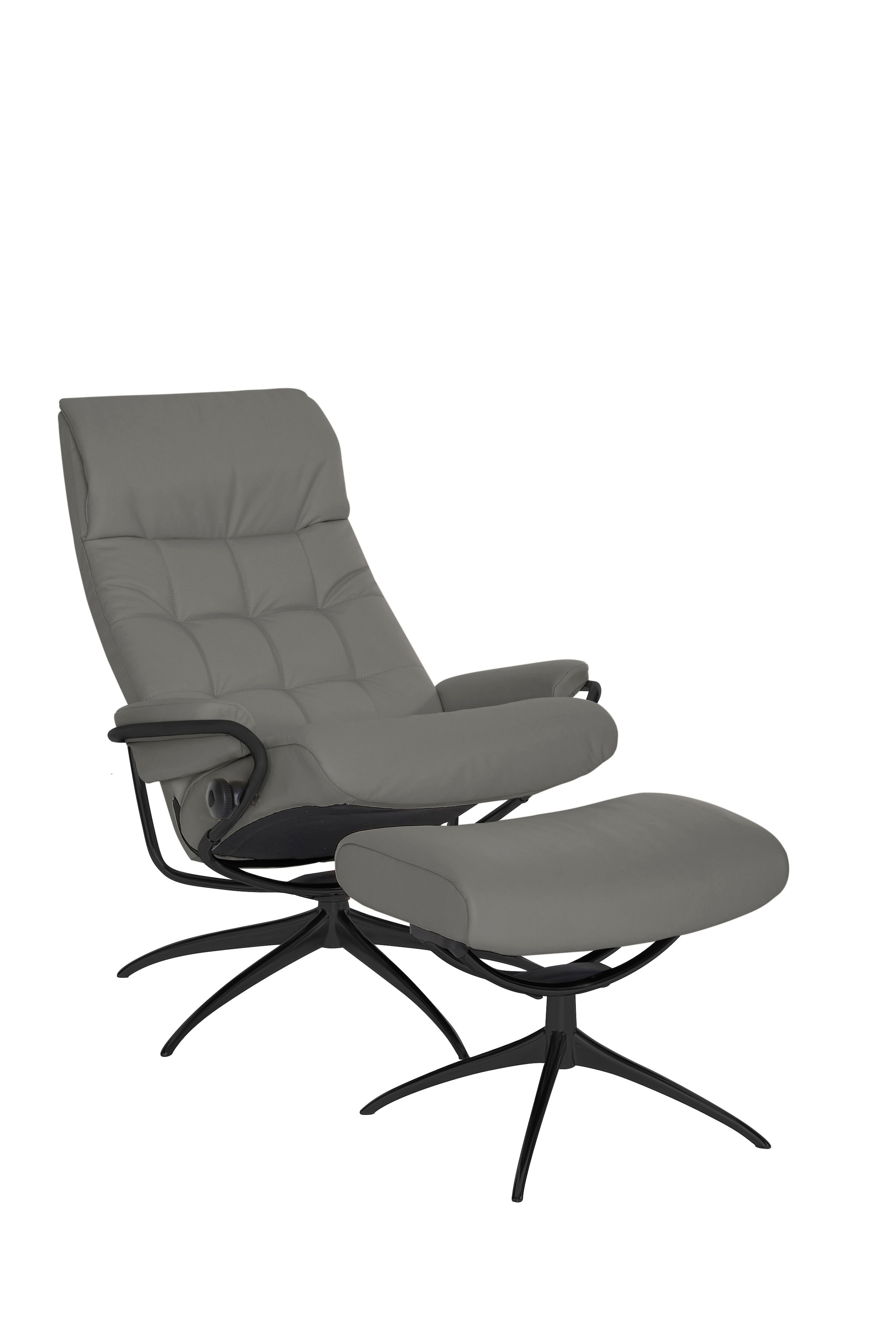 Stressless® Relaxsessel »London« Set, Relaxsessel mit Hocker,  mit Hocker, High Back, mit Star Base, Gestell Schwarz