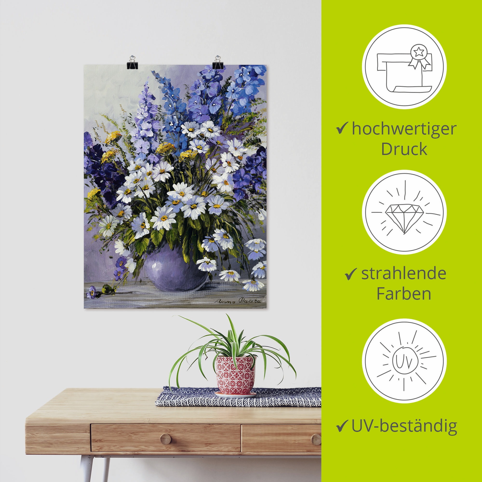 Artland Wandbild »Rittersporn« Blumen 1 Stk. tlg. als Leinwandbild, Poster in verschied. Größen