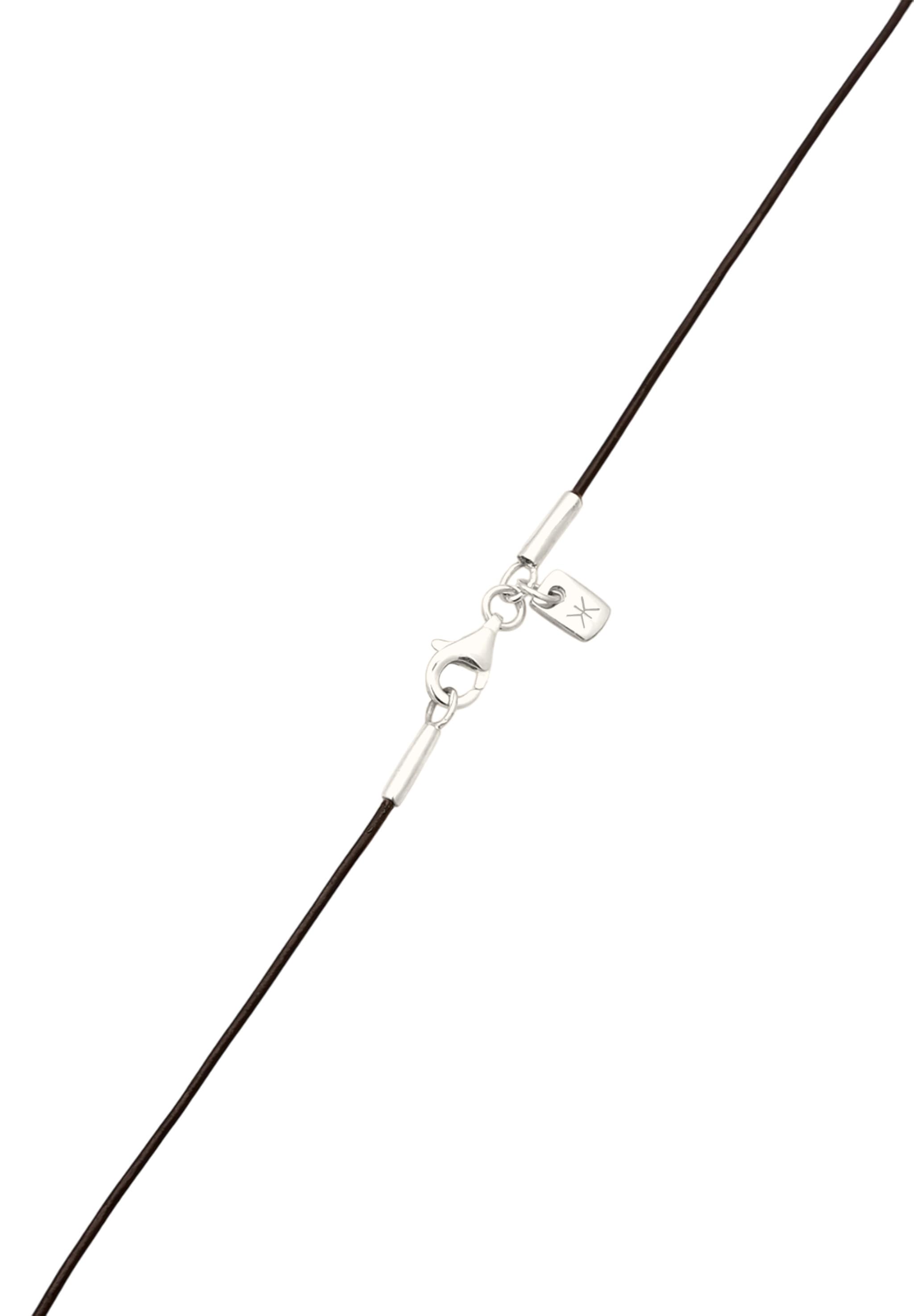 Kuzzoi Silberkette »Halskette Lederkette Schwarz synthetische Howlith Schildkröte 925 Sterling Silber«