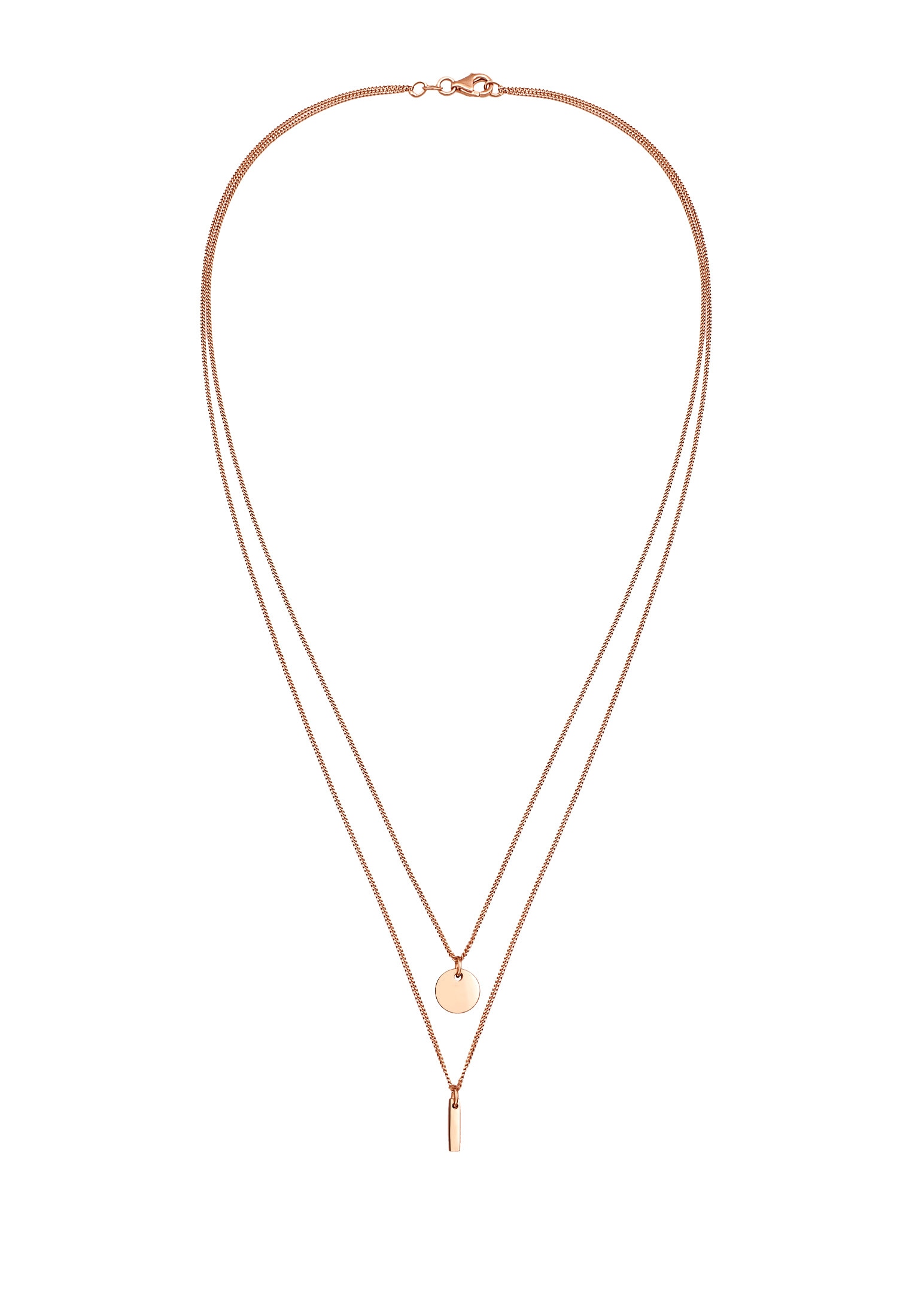 Elli Silberkette »Halskette 2-lagig Layer Kreis Stab Geo 925 Silber«