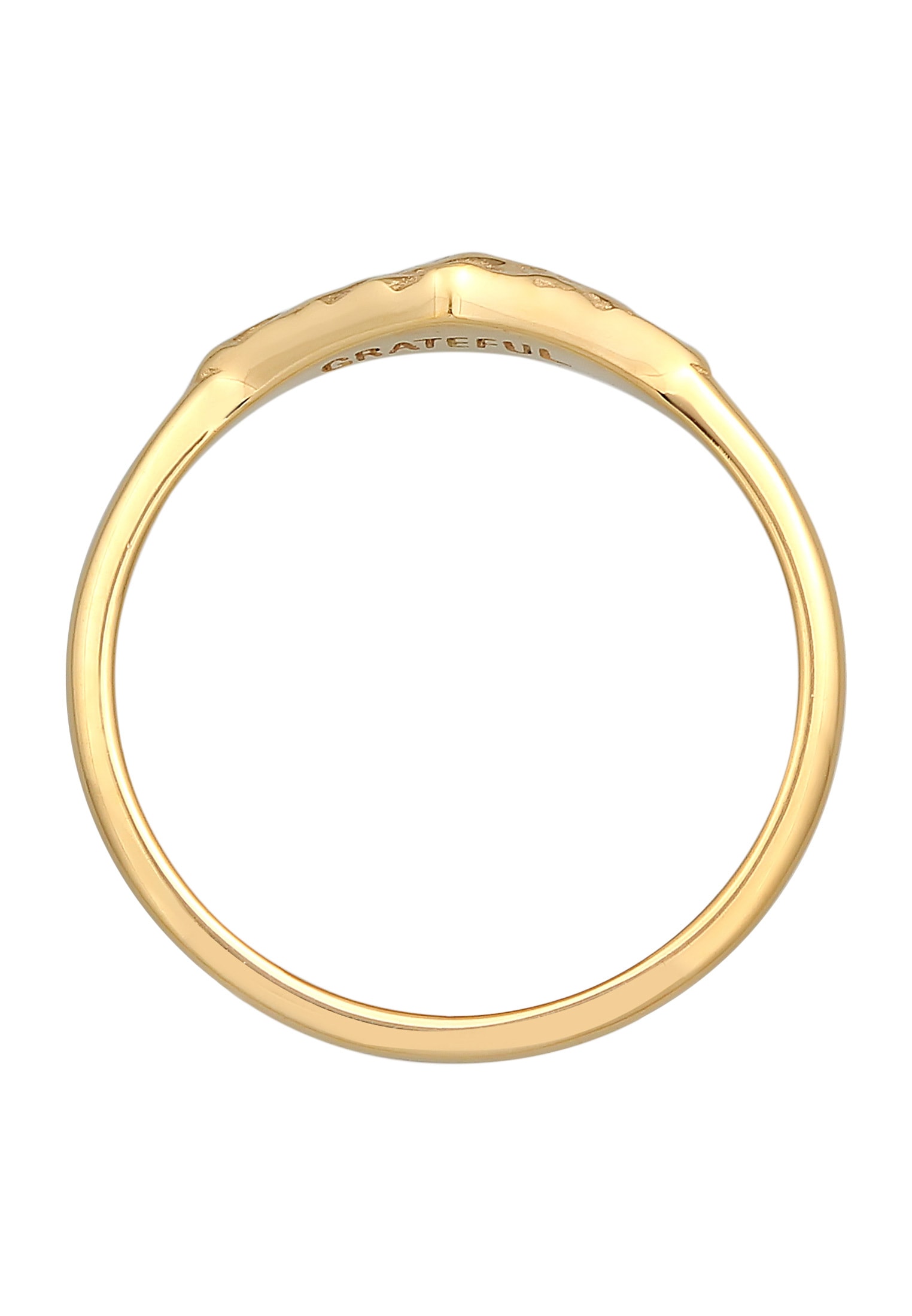 HAZE & GLORY Silberring »Ring Siegelring Marquis - Gratitude 375 Gelbgold«