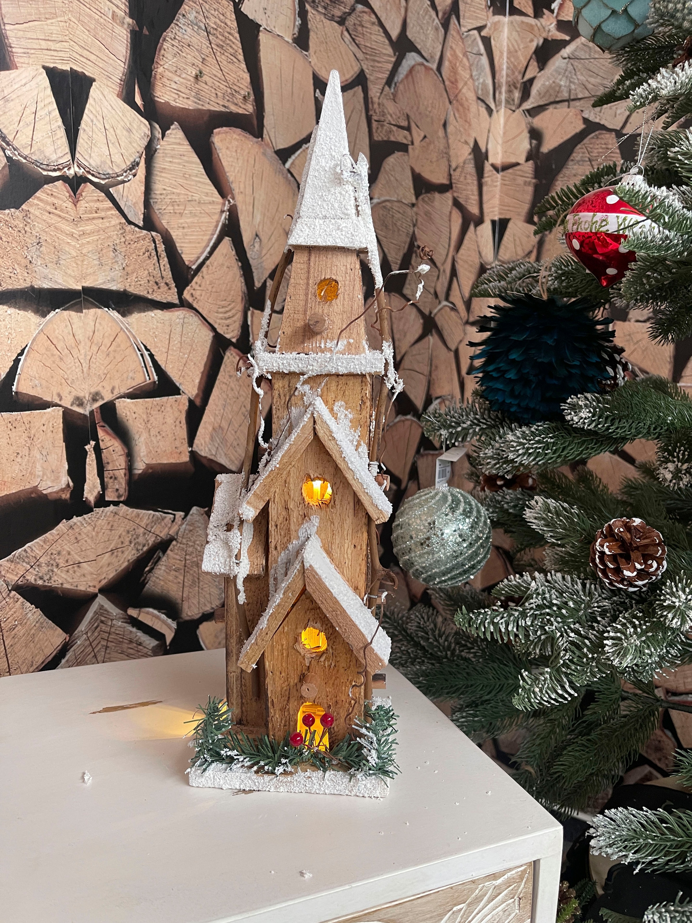 Möbel cm & Holzkirche kaufen Weihnachtshaus Accessoires 40 Höhe online mit Myflair »Weihnachtsdeko«, Lichterkette, bequem integrierter ca.