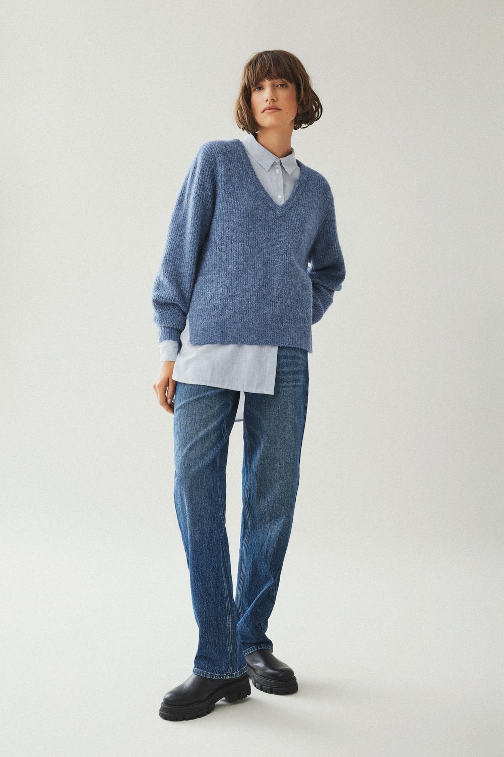 Vila V-Ausschnitt-Pullover »VIBELUNA V-NECK REV L/S KNIT TOP - NOOS«