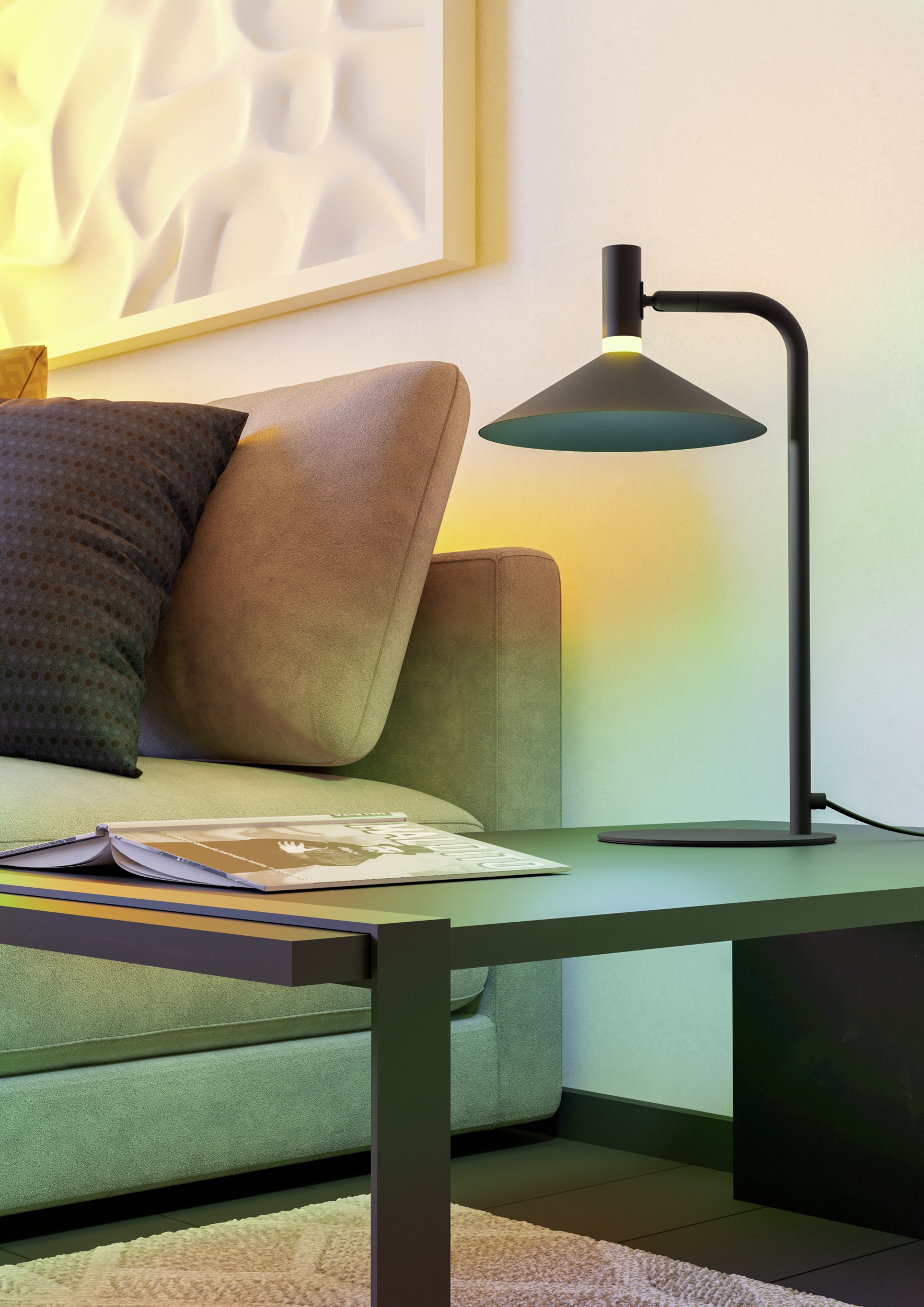 EGLO Tischleuchte »CONOMAVILLA-Z Tischlampe - Stahl - LED - 7,5W - IP20« LED-Modul 1 Stk. Kaltweiß | Neutralweiß | RGB | Warmweiß Nachttischlampe, Schreibtischleuchte, Leselampe, L27 x B22 x H45 cm