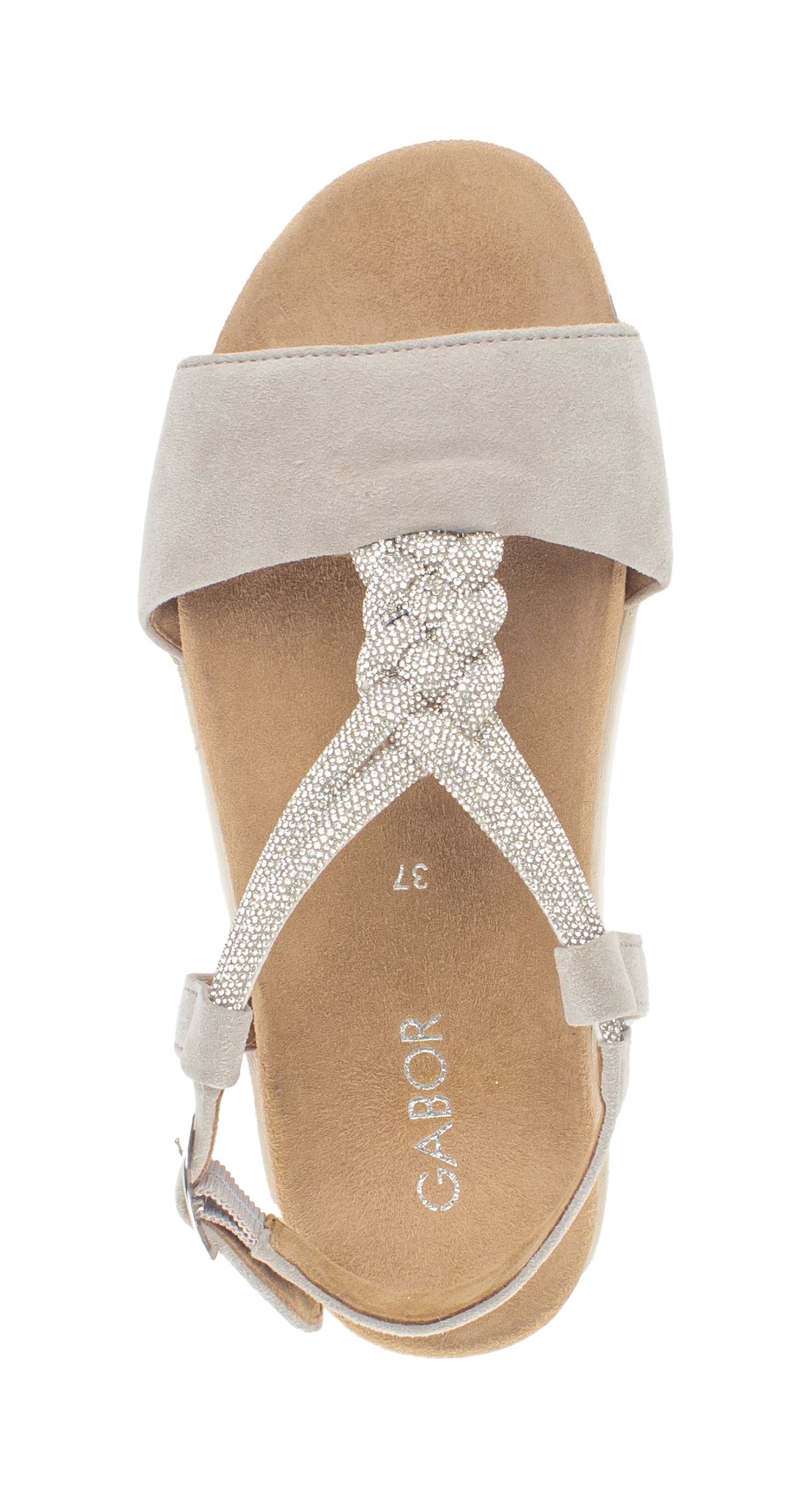 Gabor Riemchensandale  Plateau, Sandalette, Sommerschuh mit funkelnden Strasssteichen