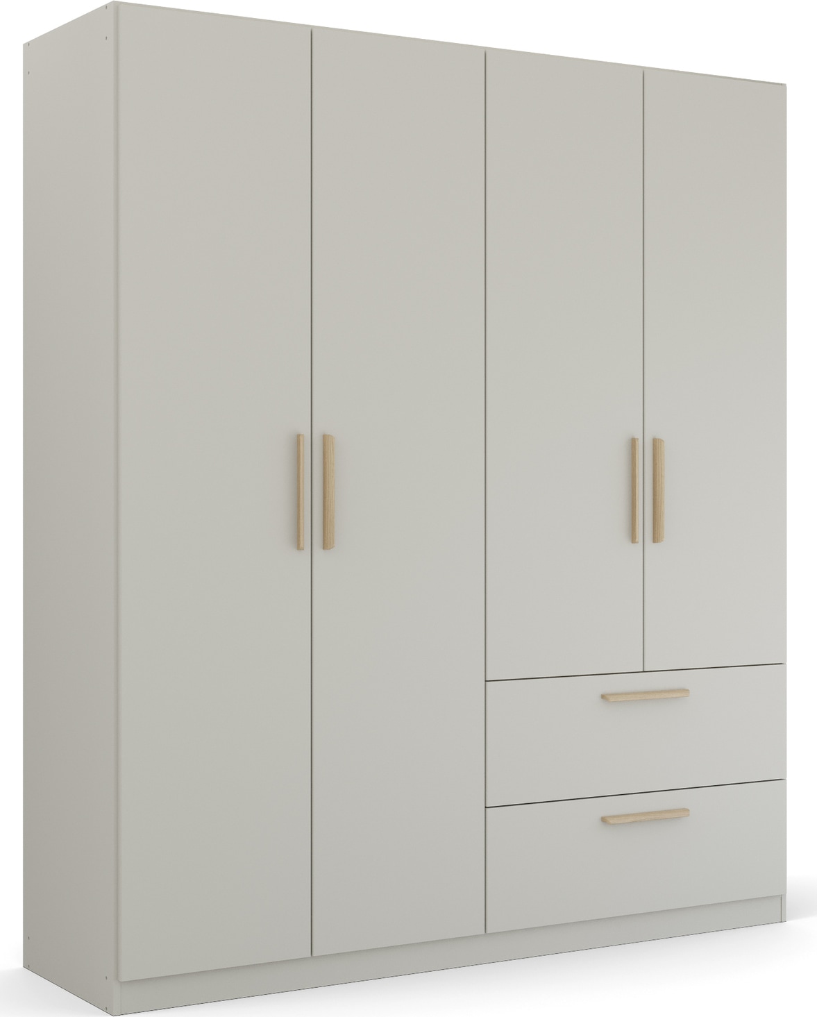 rauch Kleiderschrank »Skandi by Quadra Spin Schlafzimmerschrank«, im Landhaus-Stil mit Massivholzgriffen aus Wildeiche, mit Schubladen