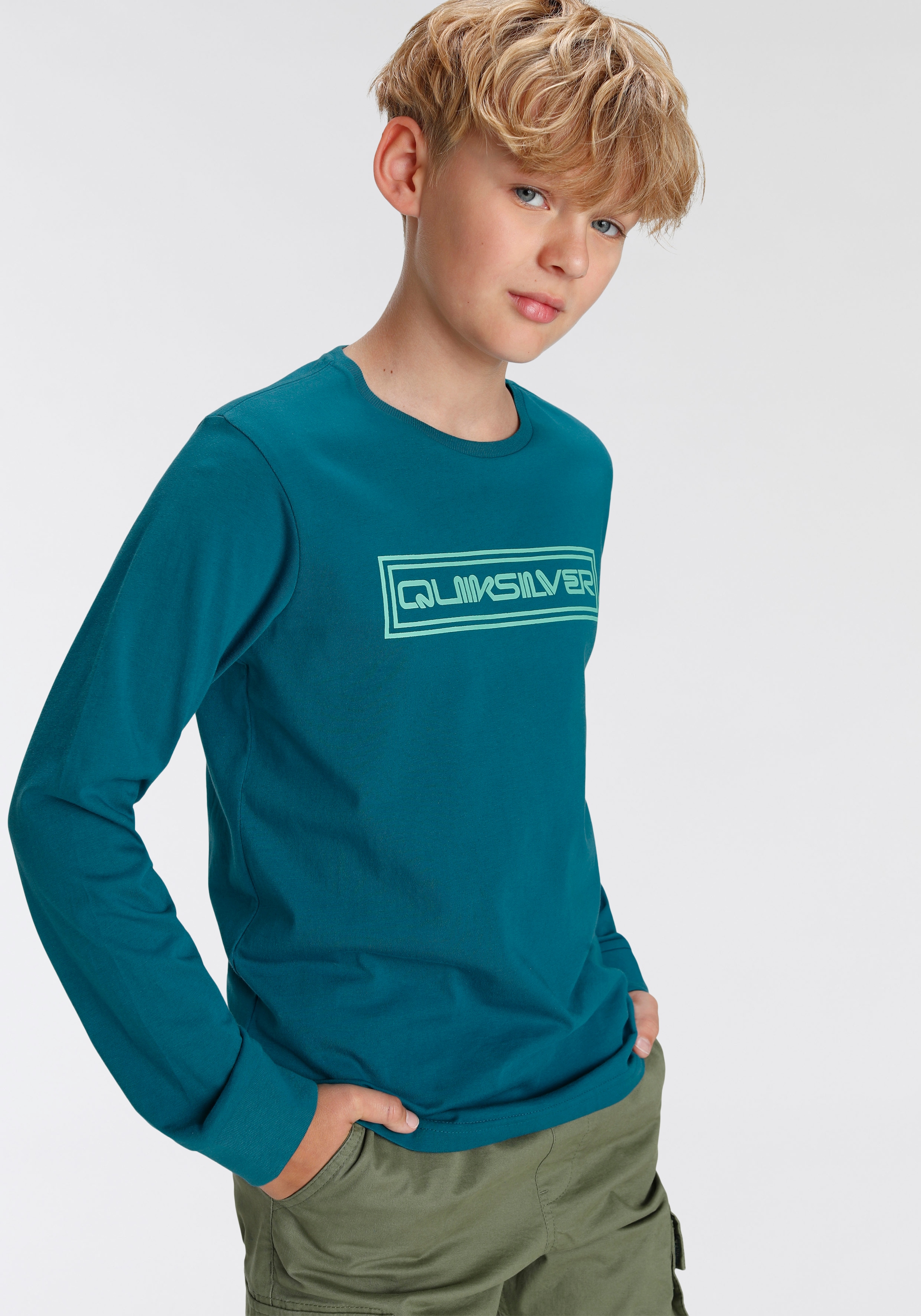 Quiksilver Langarmshirt »Jungen Doppelpack mit Logodruck«, (Packung, 2 tlg.)