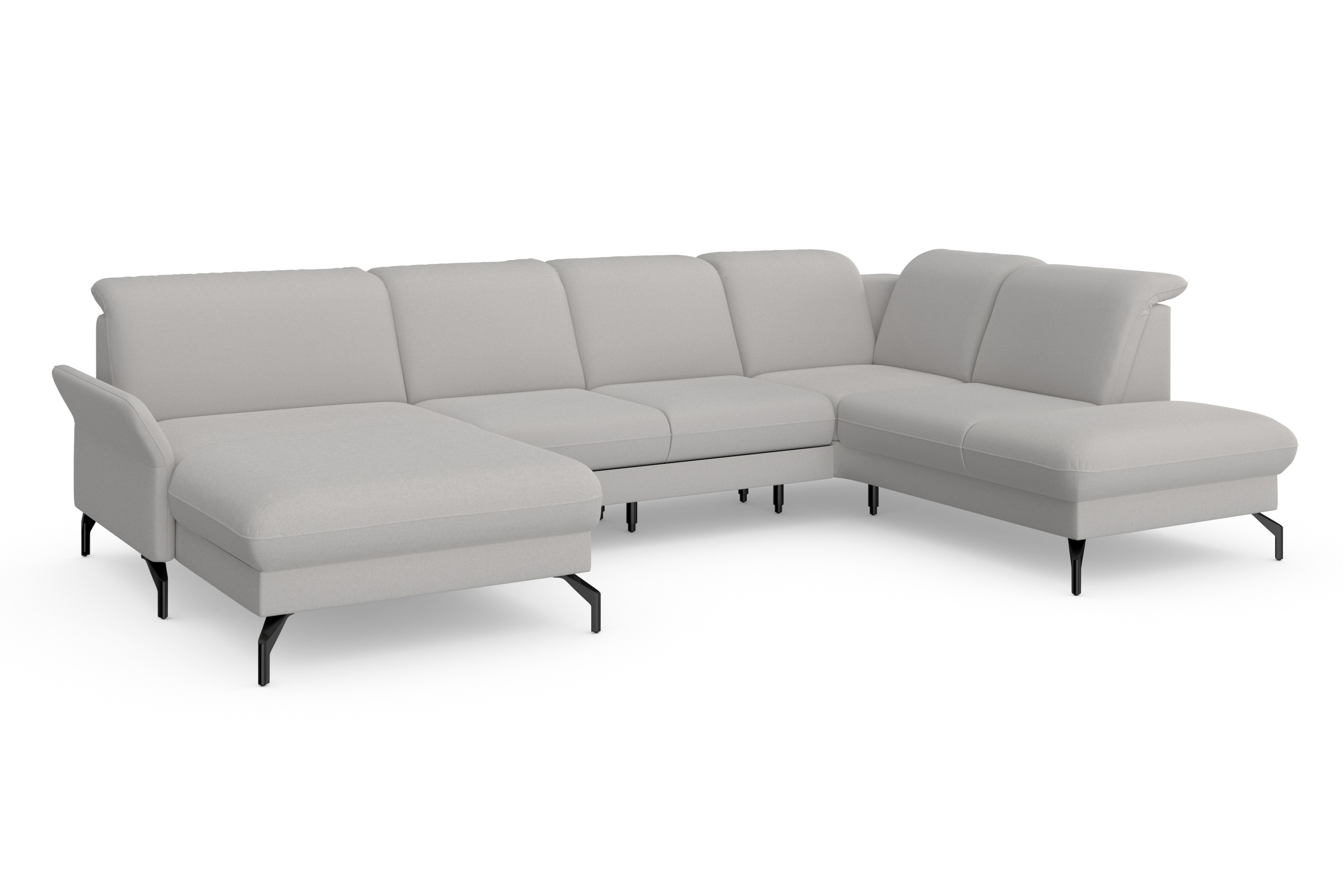 sit&more Wohnlandschaft »Fashion U-Form«, wahlweise mit Kopfteilverstellung, Vorziehsitz, motorisch, Metallfüße