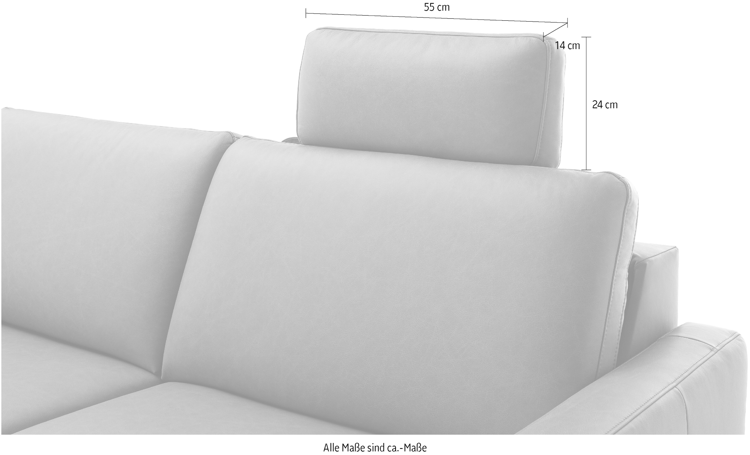 Home affaire Kopfstütze »Calestra, Lederbezug, passend zu Schlafsofa Calestra« , variabel einsteckbar, Breite 55 cm