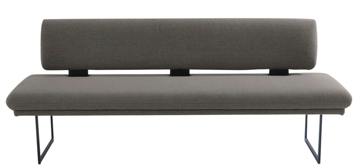 K+W Komfort & Wohnen, Polsterbank »Longbeach« 1 Stk. tlg. mit Metallkufen in schwarz Struktur, in der Breite 204cm oder 224cm, schlamm,