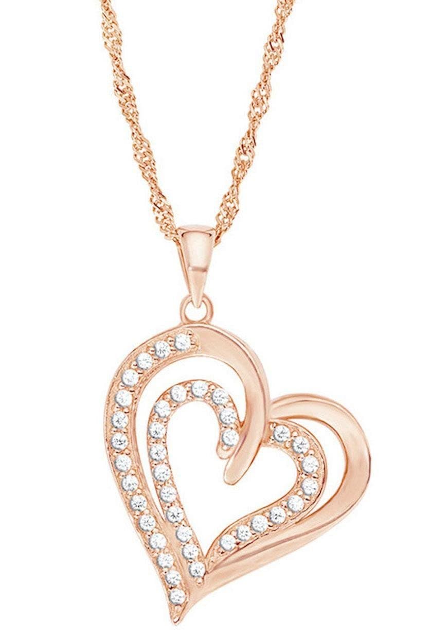 Amor Kette mit Anhänger »Herz« mit Zirkonia (synth.)