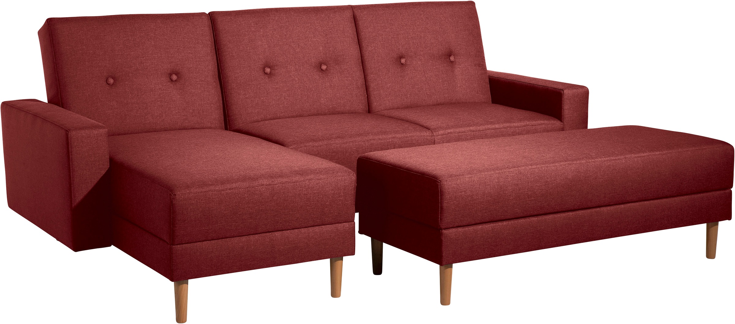 Max Winzer® Ecksofa »Just Chill kubisches Schlafsofa im skandinavischen Stil, bequem«, Recamiere links oder rechts montierbar, mit Rückenverstellung